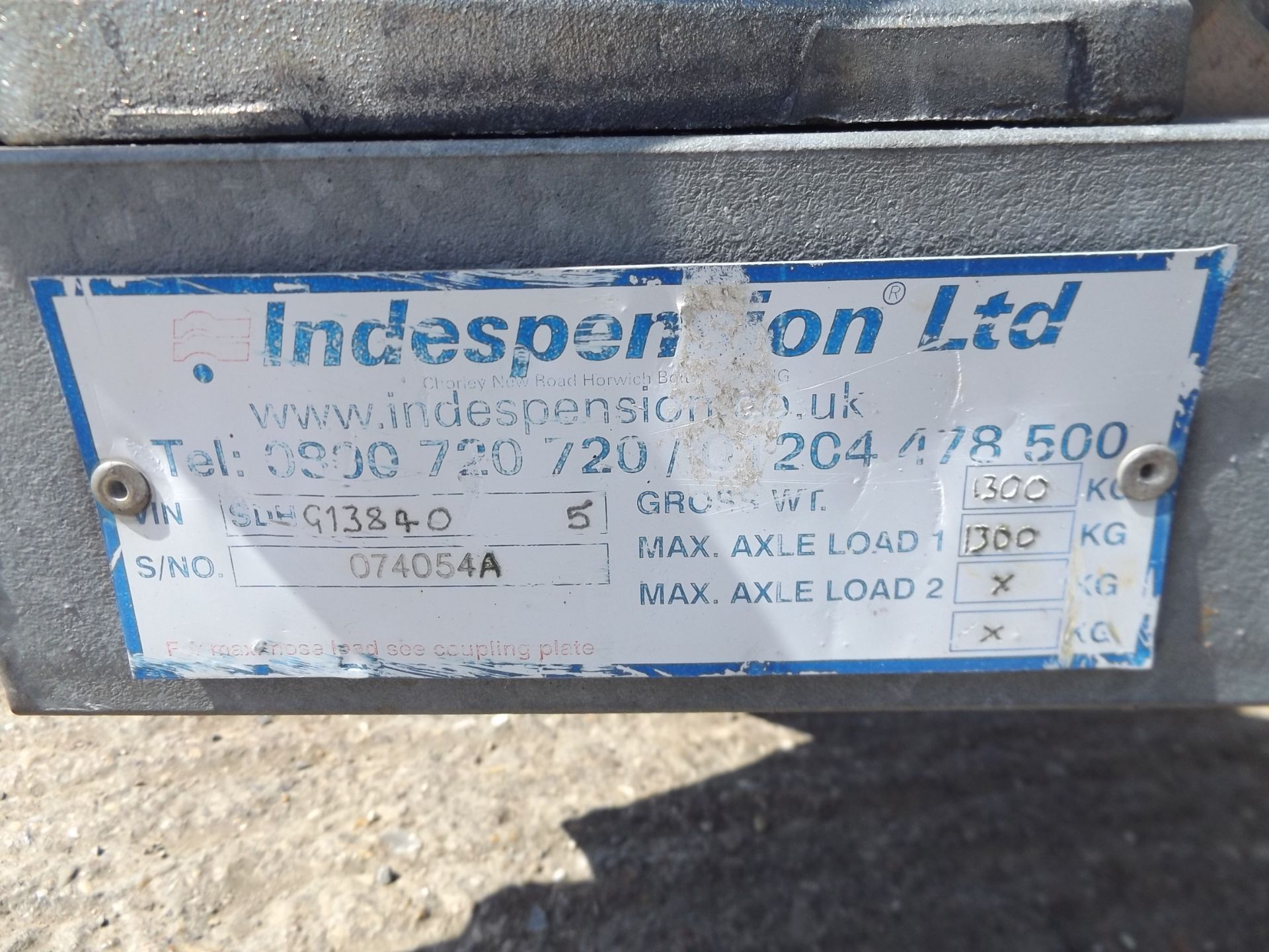 Indespension single axle galvanised Trailer - Image 8 of 8