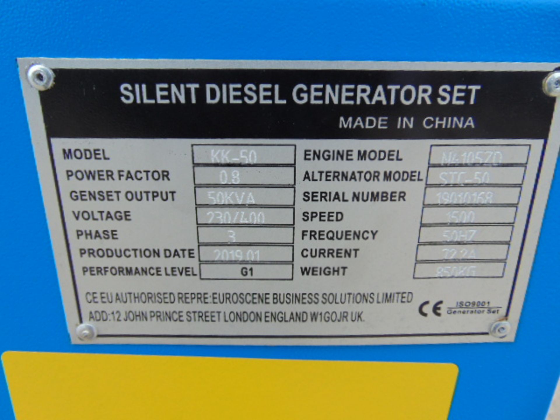 UNISSUED WITH TEST HOURS ONLY 50 KVA 3 Phase Silent Diesel Generator Set - Image 18 of 19
