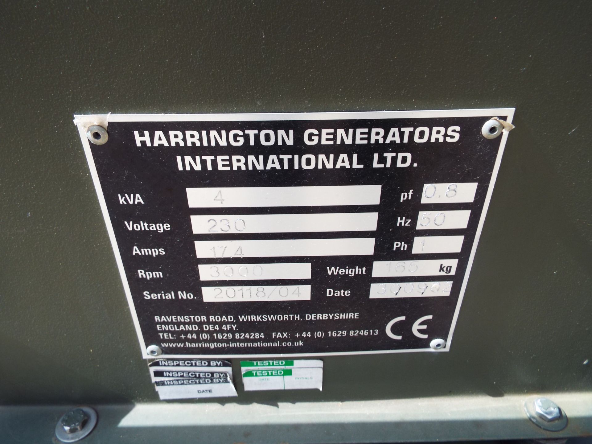 Harrington 4 kVA, 230V Diesel Generator - Bild 9 aus 10