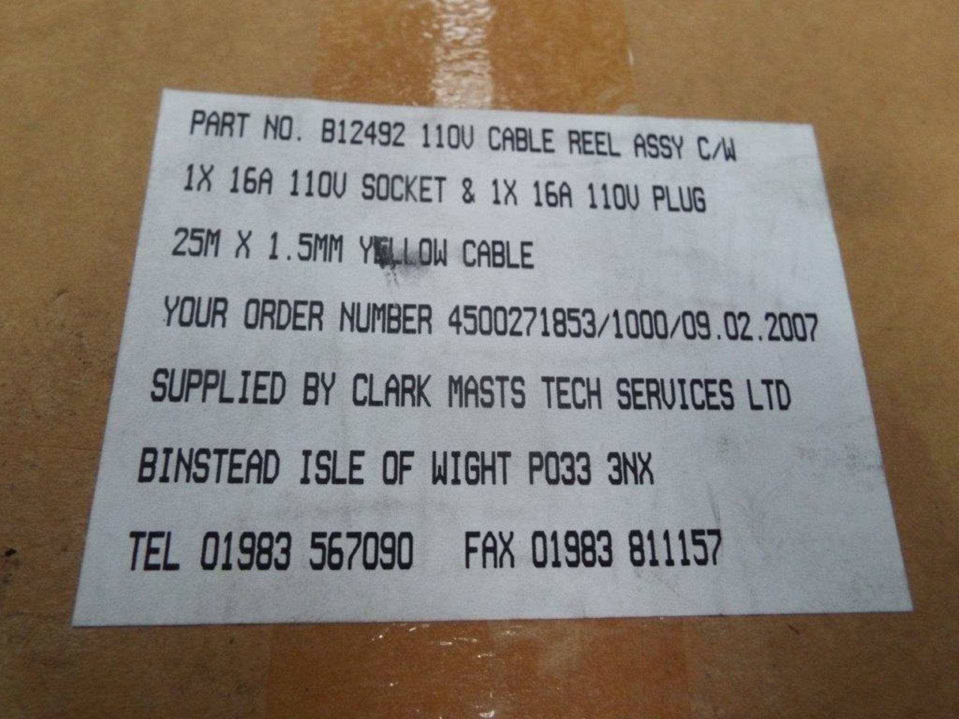 2 x Unissued 110V 25m Extension Cable Reels - Image 7 of 8