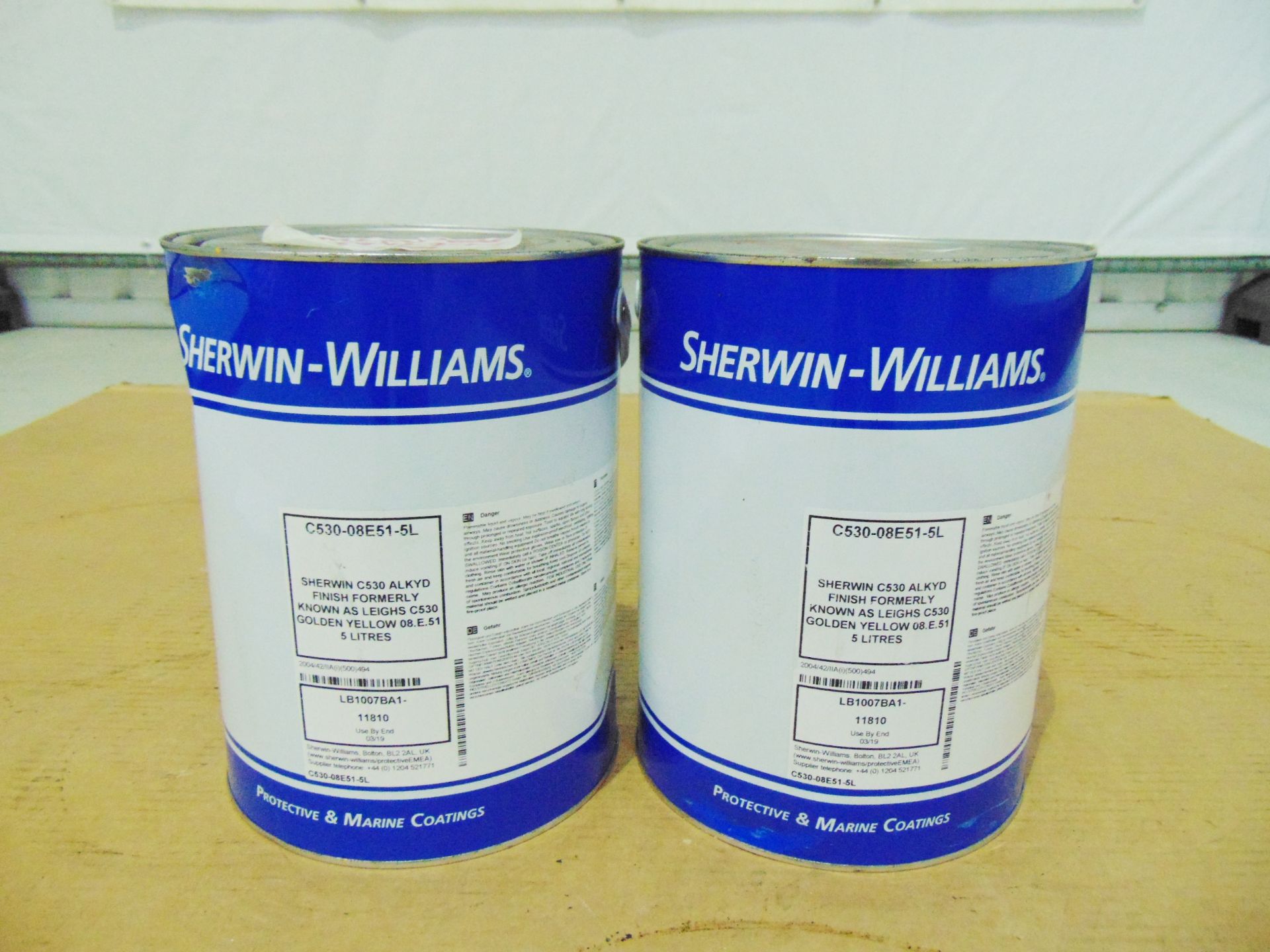 2 x Unissued 5L Sherwin-Williams C530 Quick Drying High Gloss - Bild 2 aus 3