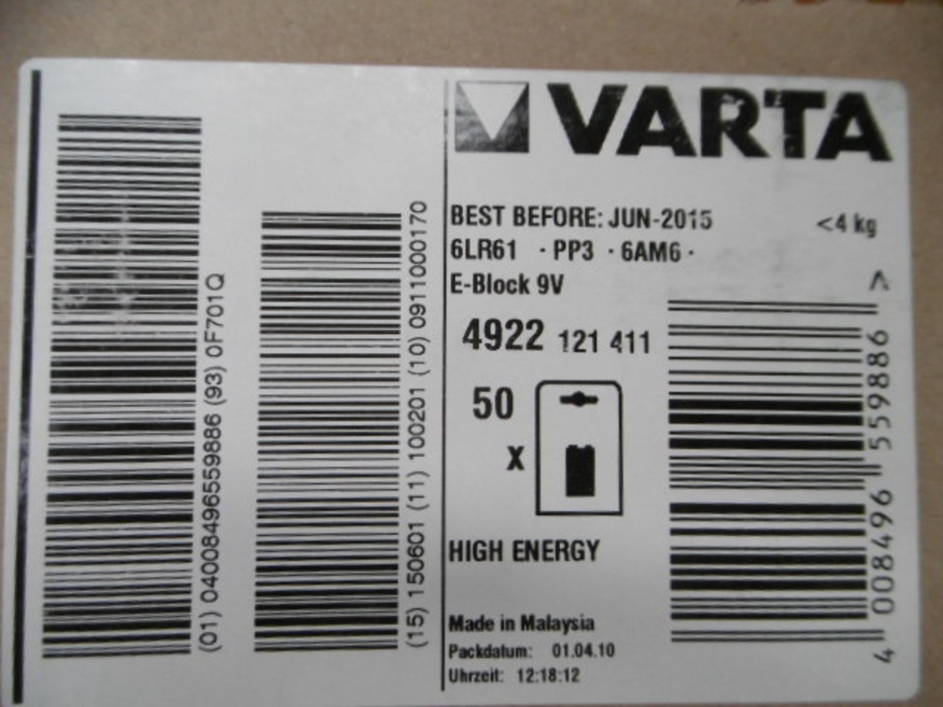 100 x Varta 9 Volt Alkaline Batteries - Image 5 of 5