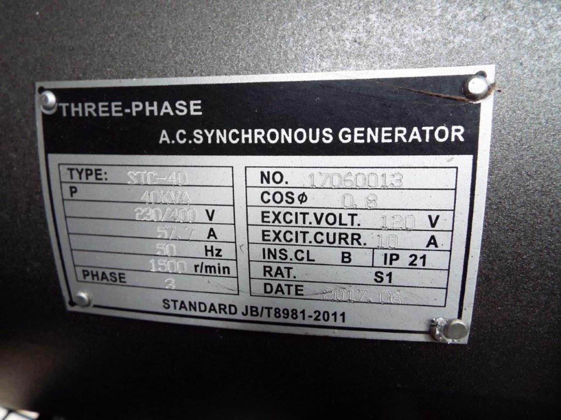 UNISSUED WITH TEST HOURS ONLY 40 KVA 3 Phase Silent Diesel Generator Set - Image 12 of 19