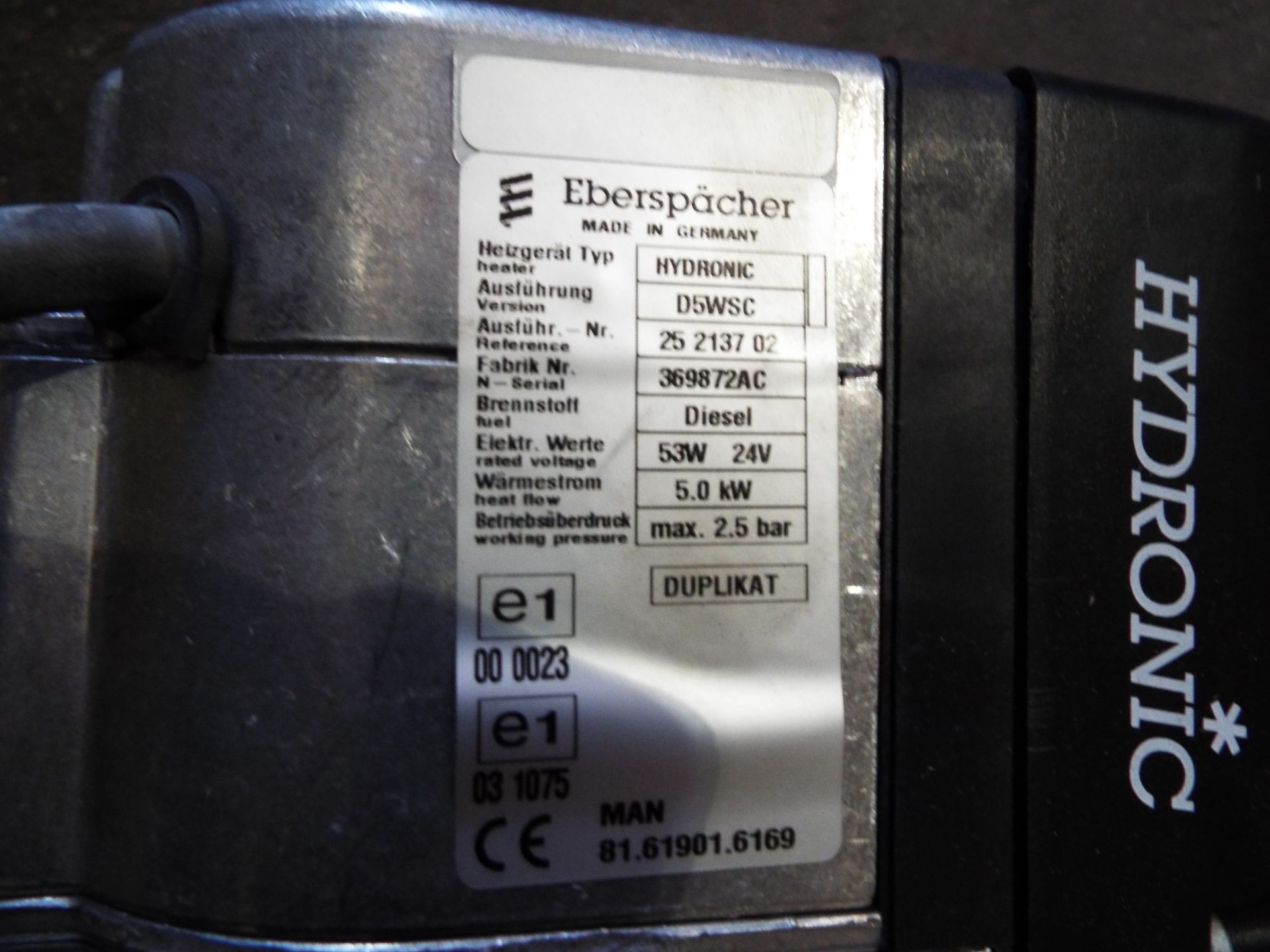 Eberspacher Hydronic D5WSC 24V Heater Unit - Bild 5 aus 7