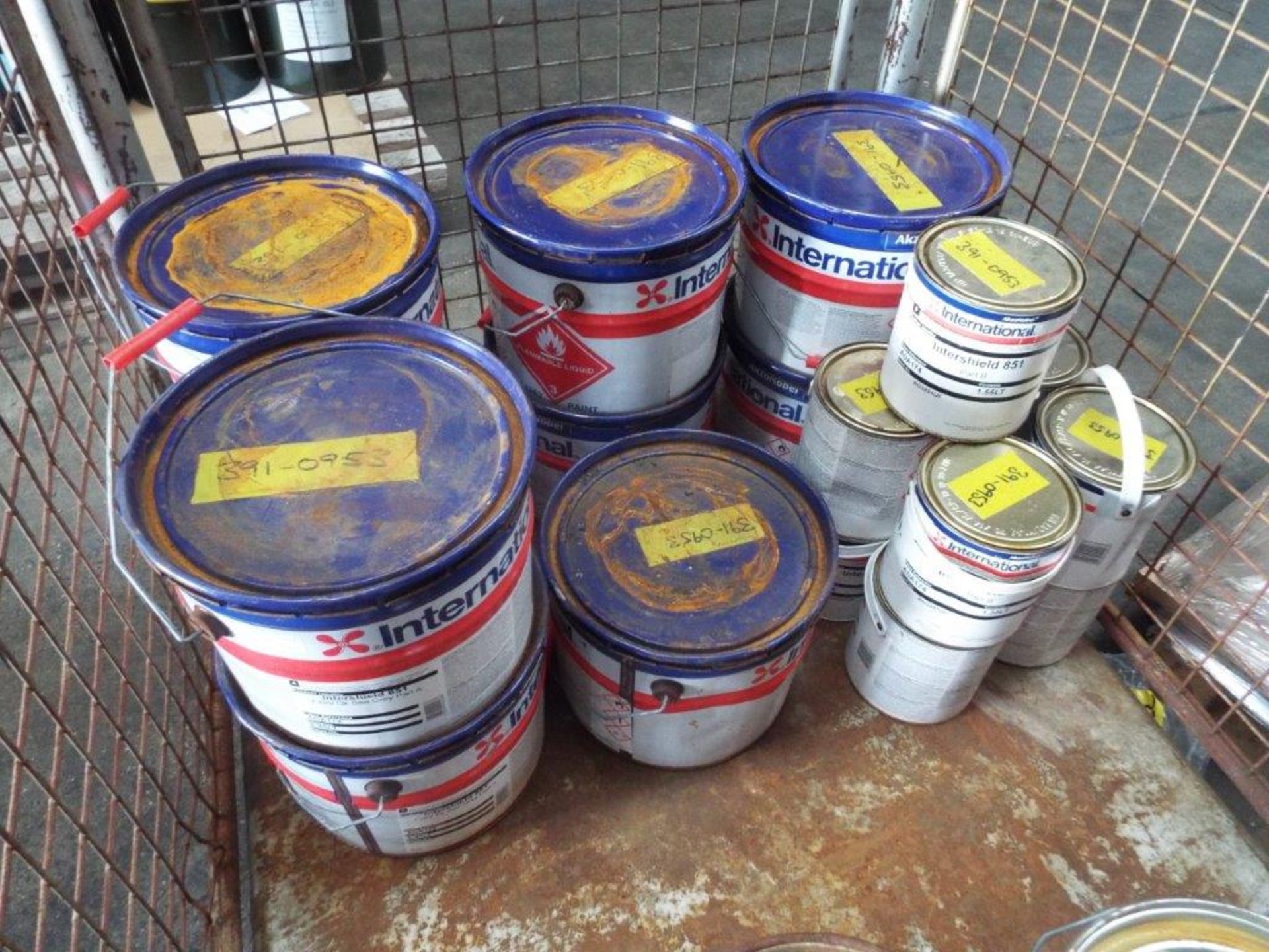 9 x Unissued 8.45/1.55L Cans of Intershield 851 2-Part Protective Coatings - Extra Dk Sea Grey