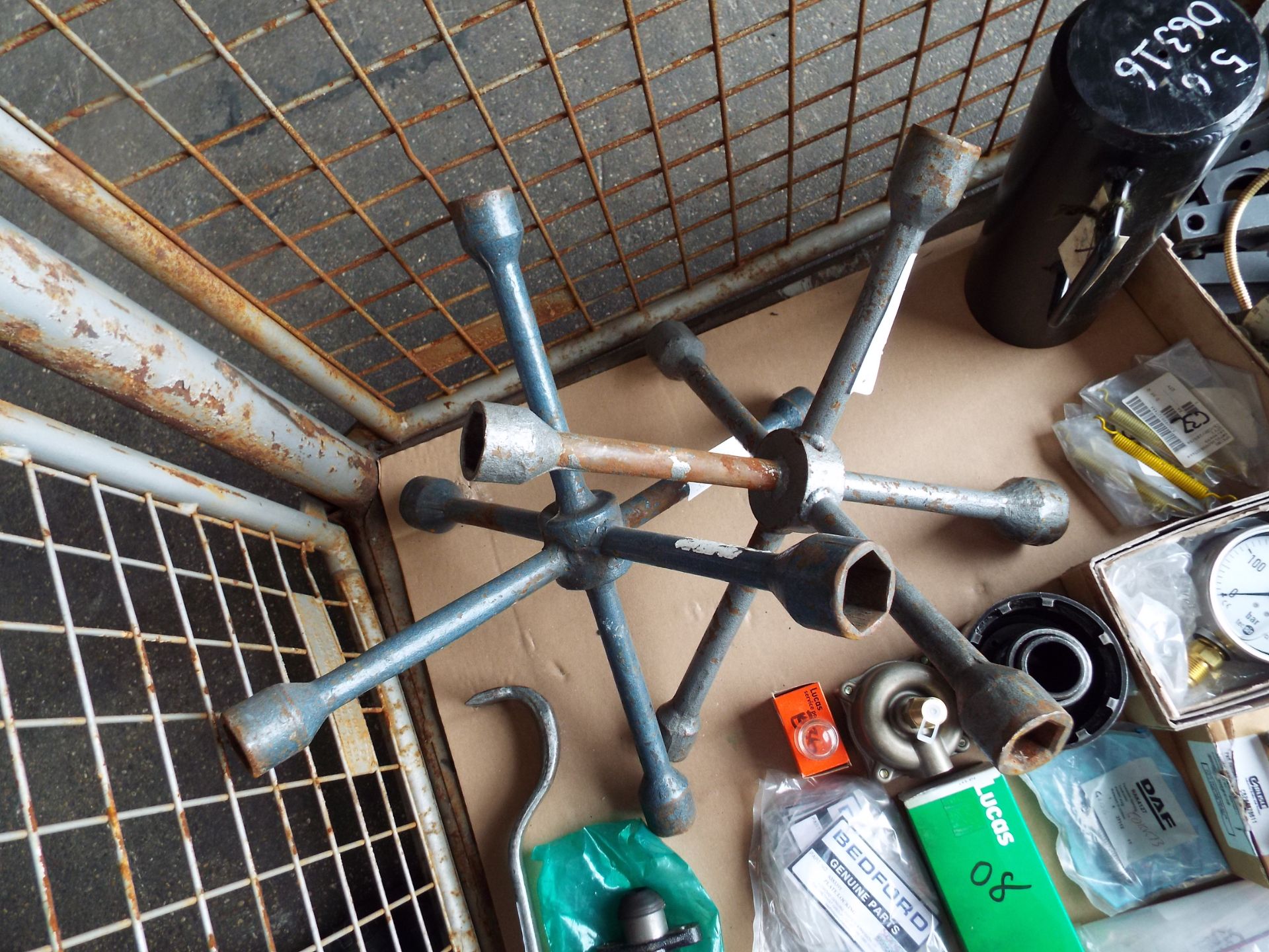 Mixed Stillage of Tools, Land Rover and Truck Parts inc Spanners, Pins, Switches, Cylinders etc - Image 2 of 14