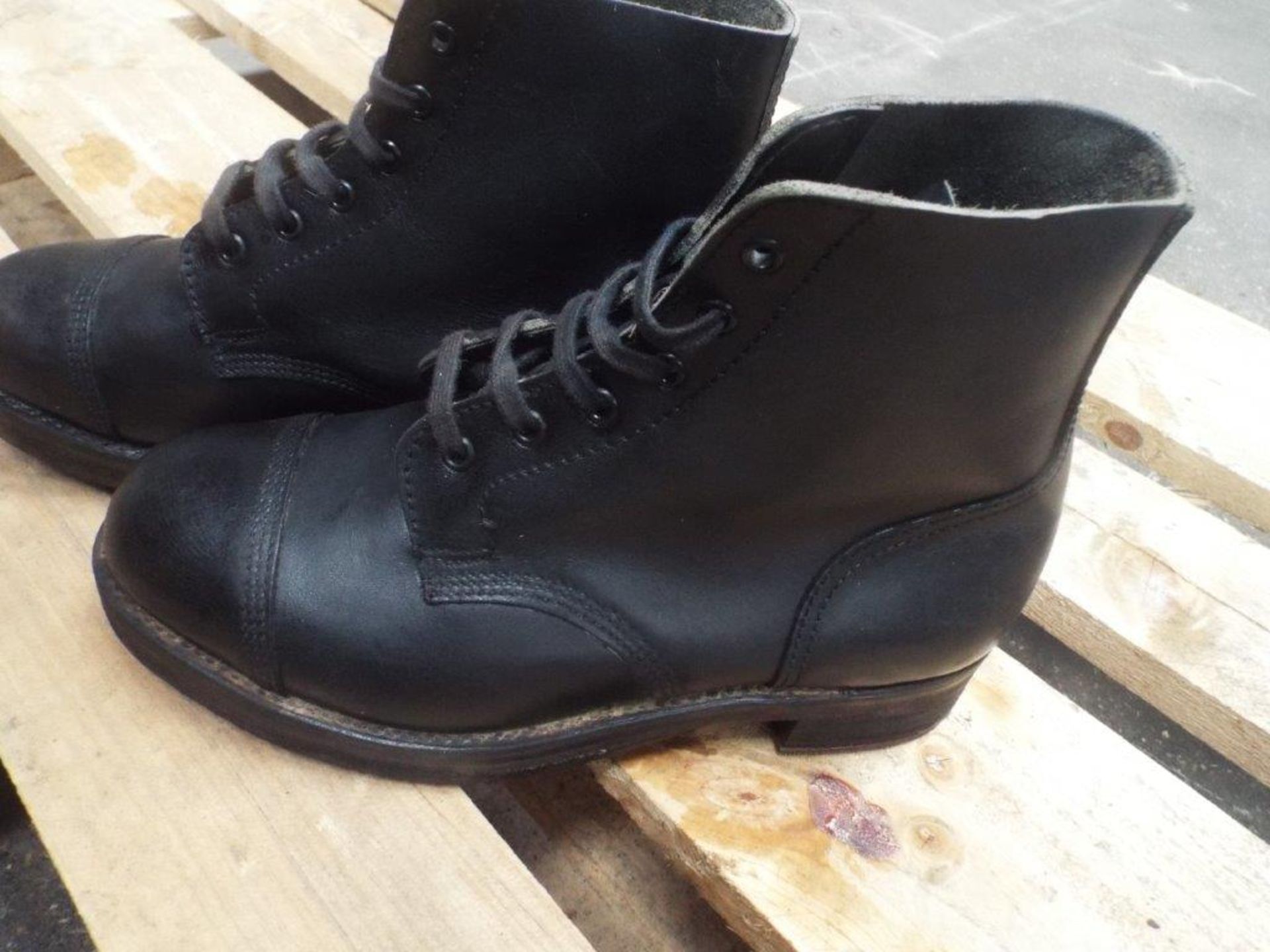 Original British Army Issue Black Leather Parade Ammo Studded Boots - Size 8M - Image 3 of 6