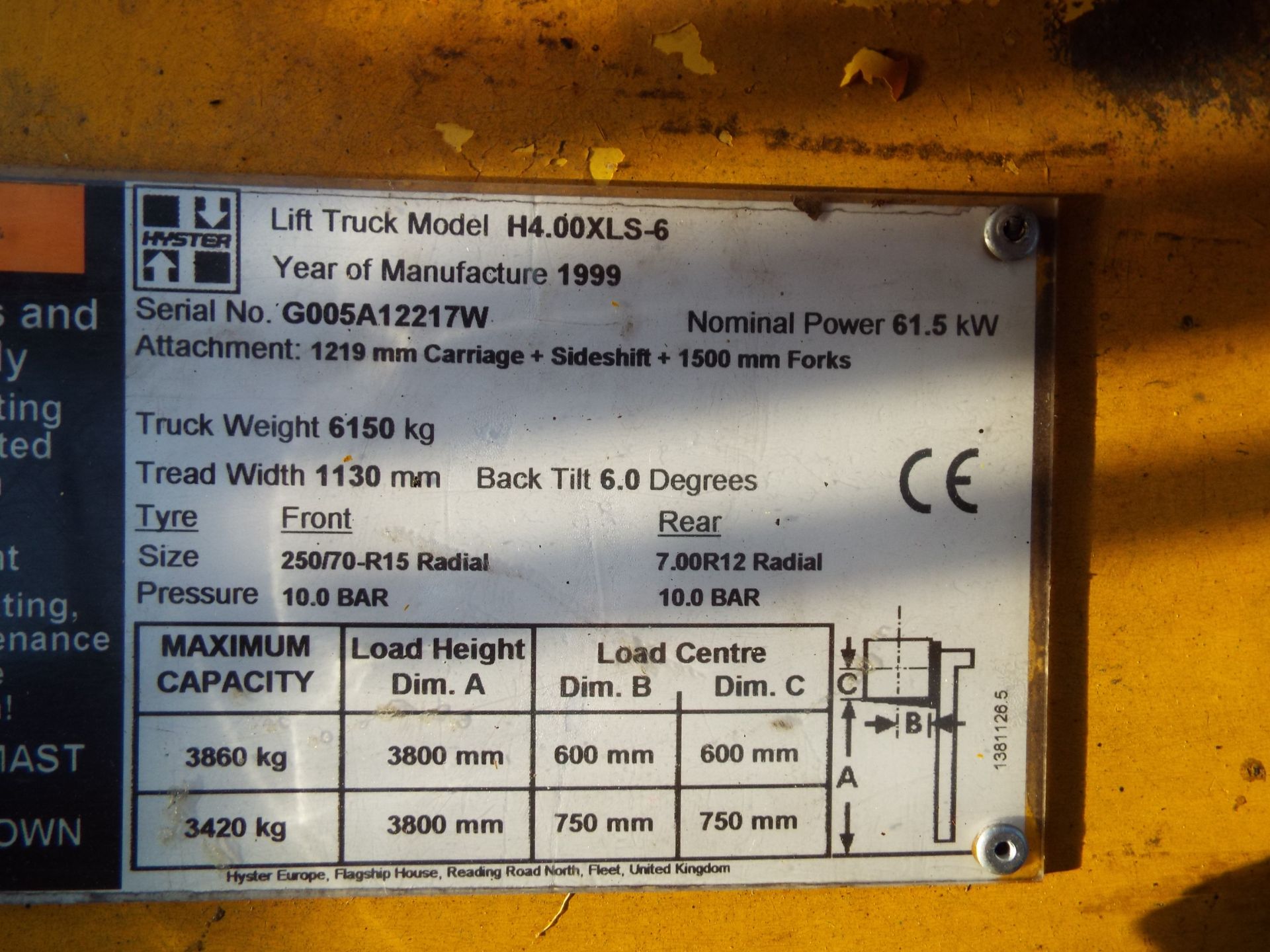 Hyster 4.00 Counter Balance Diesel Forklift with 1.5m Tines - Bild 21 aus 23