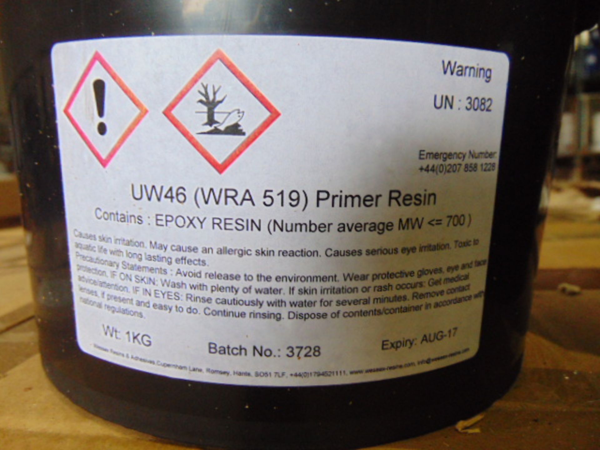 Approx 40 x Unissued Cans of UW46 (WRA519) Epoxy Resin - Image 3 of 5