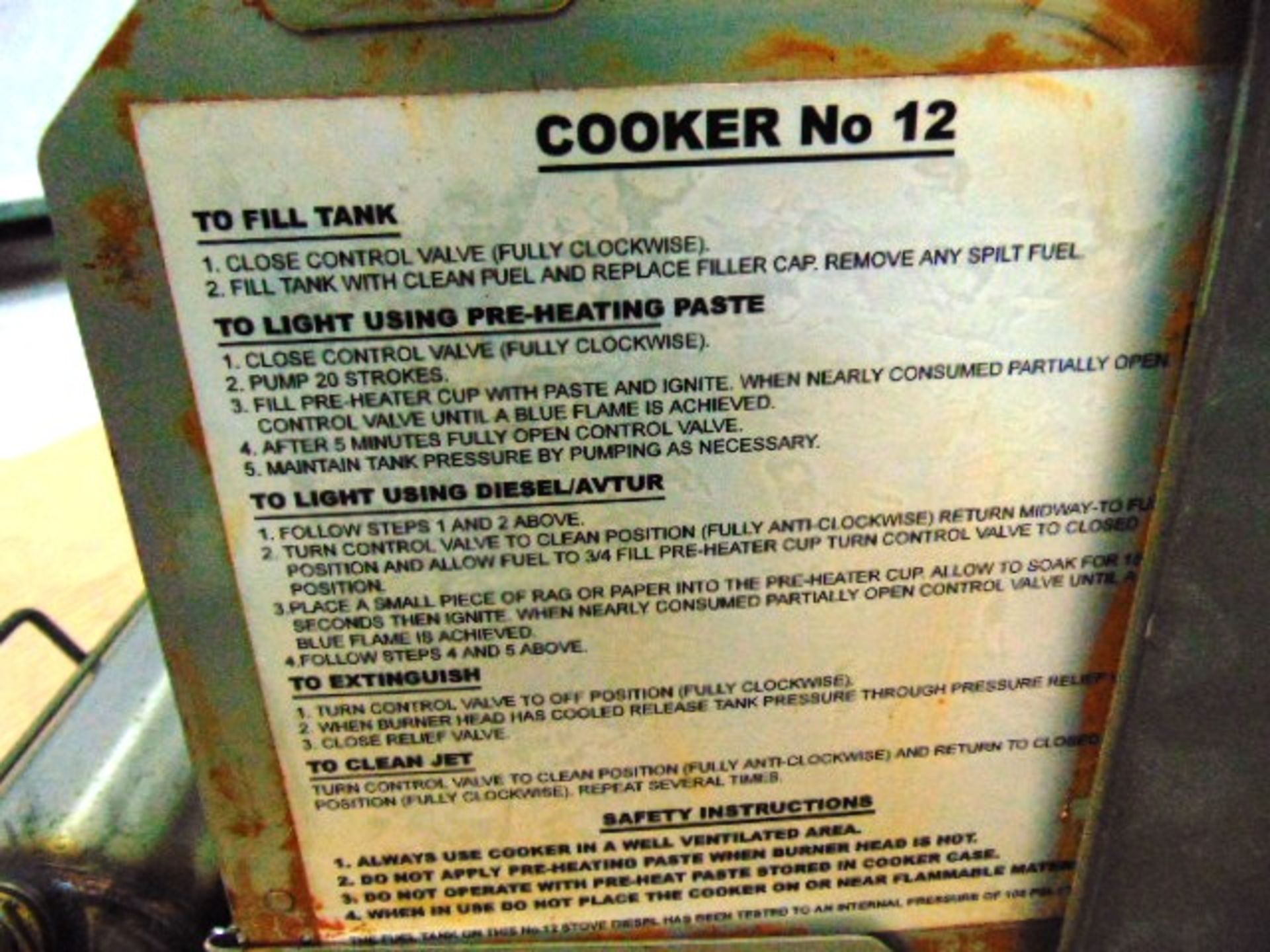 No.12 Diesel Cooker/Camping Stove - Image 5 of 7