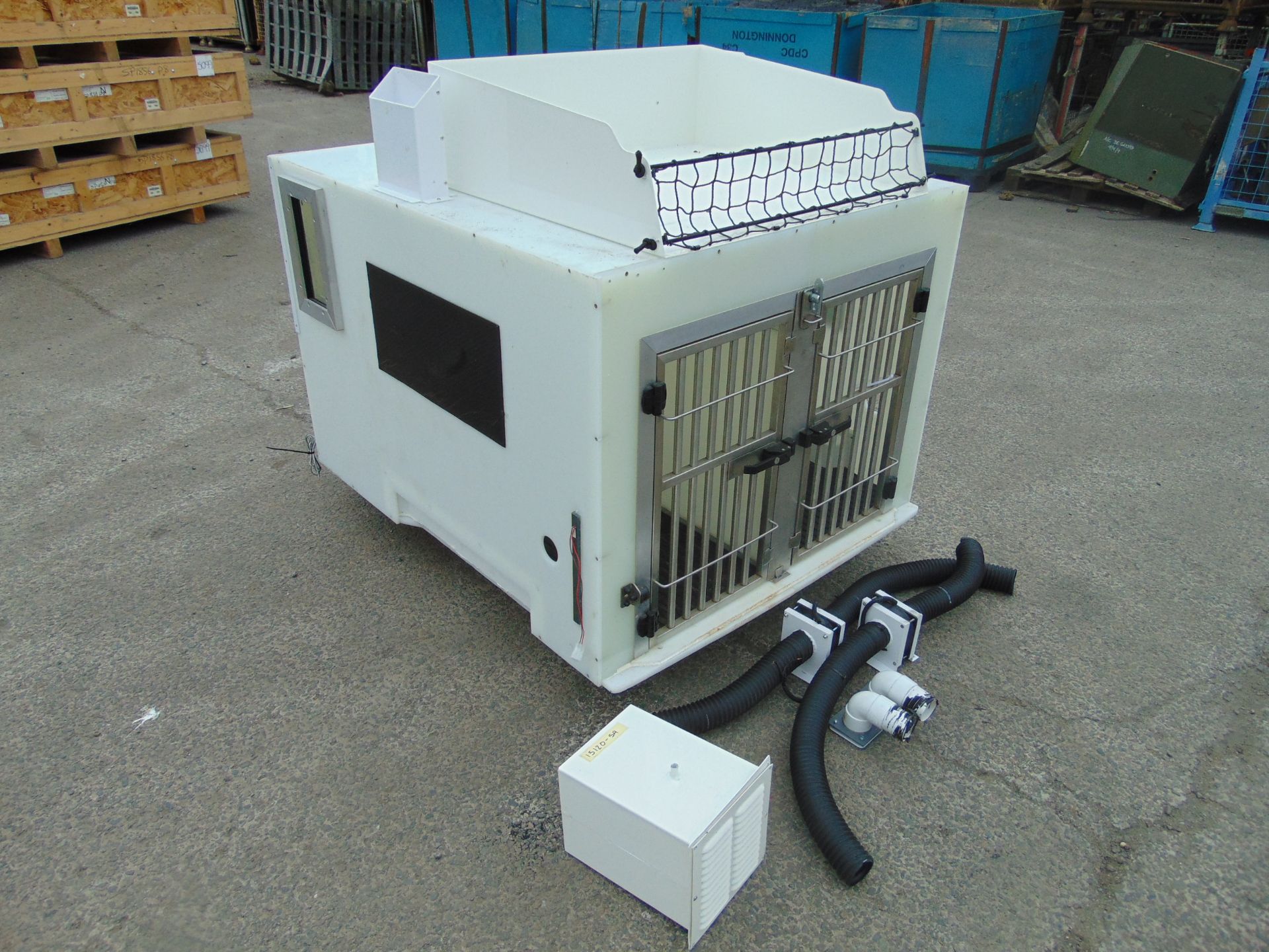 Double Dog Cage with Electronic Feeding Hatches