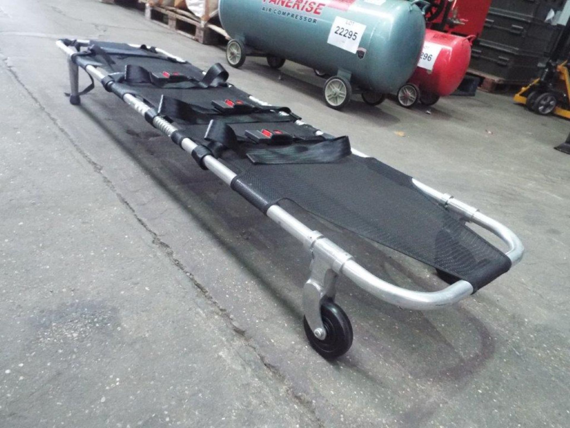 Ferno Folding Stretcher with Wheels and Straps - Image 2 of 5