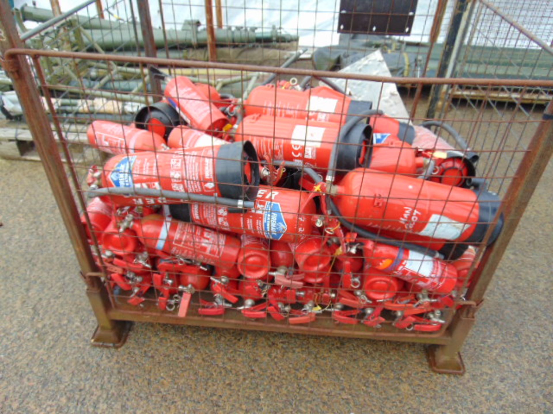Stillage of Mixed Fire Extinguishers (Approx 60)