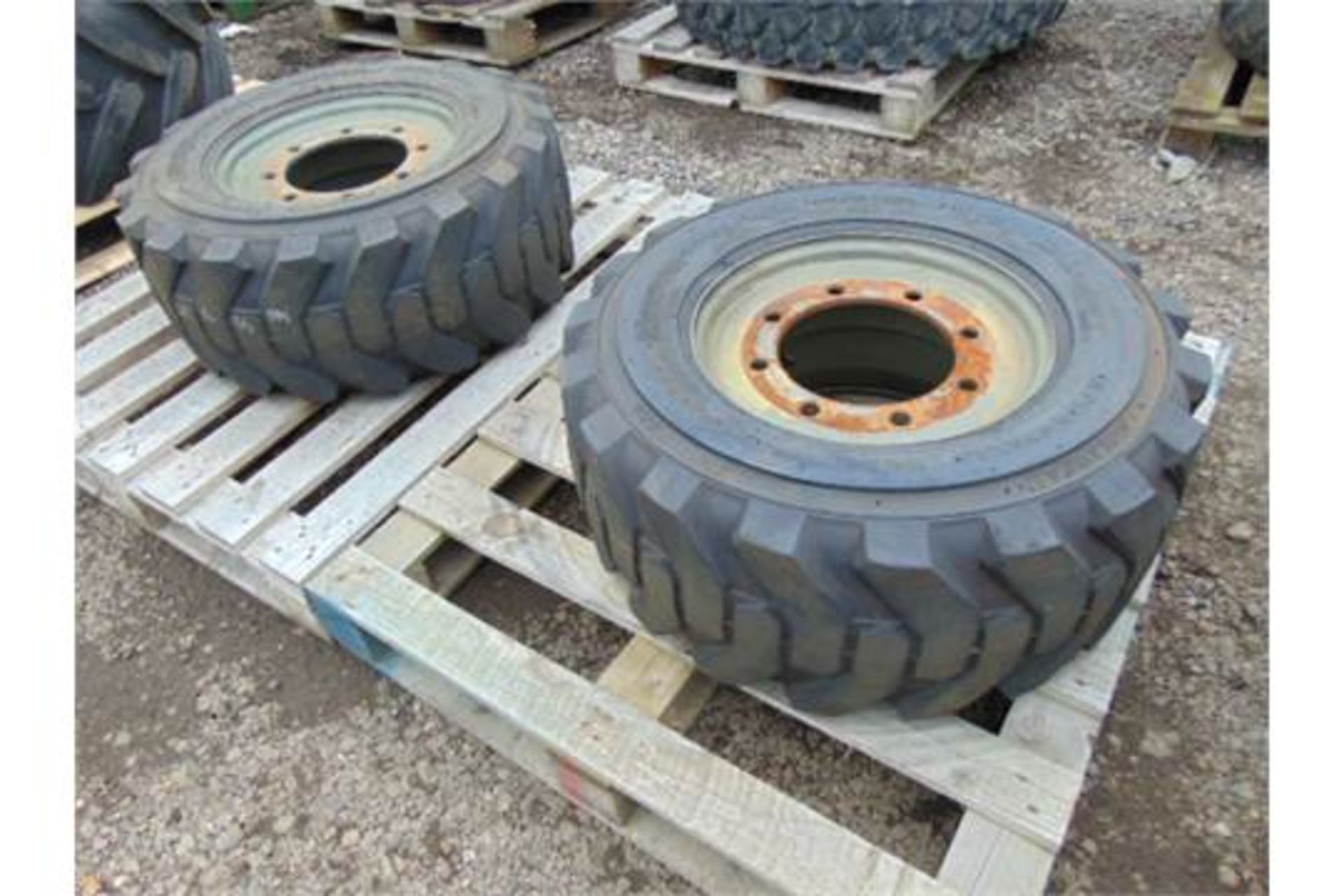 2 x Solideal Xtra-Wall 12-16.5 Tyres with 8 stud rims