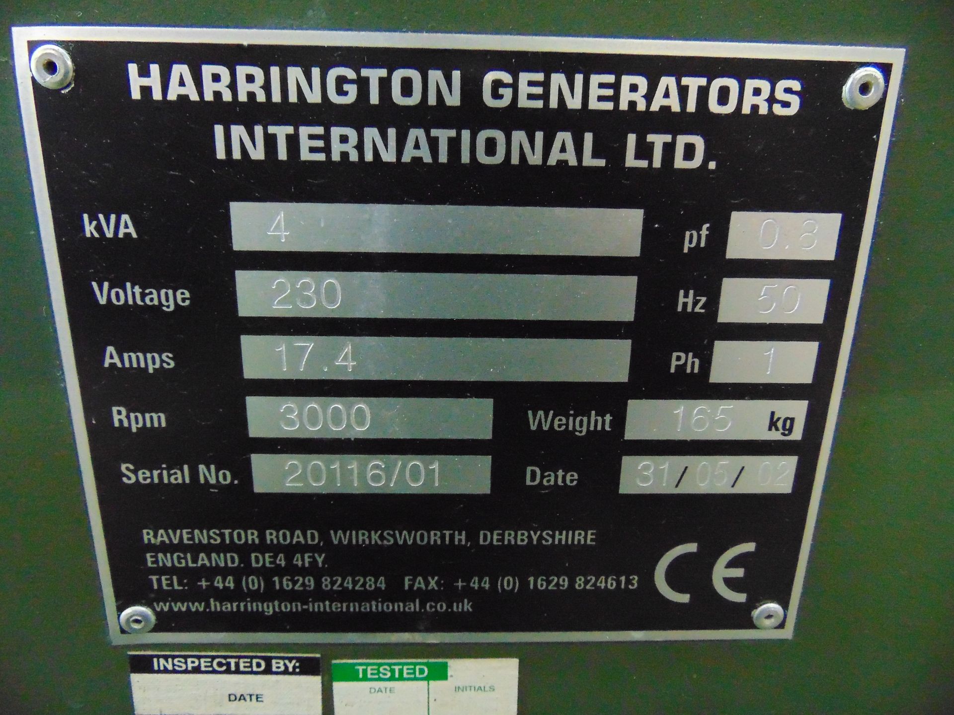 Harrington 4 kVA, 230V Diesel Generator - Bild 8 aus 8