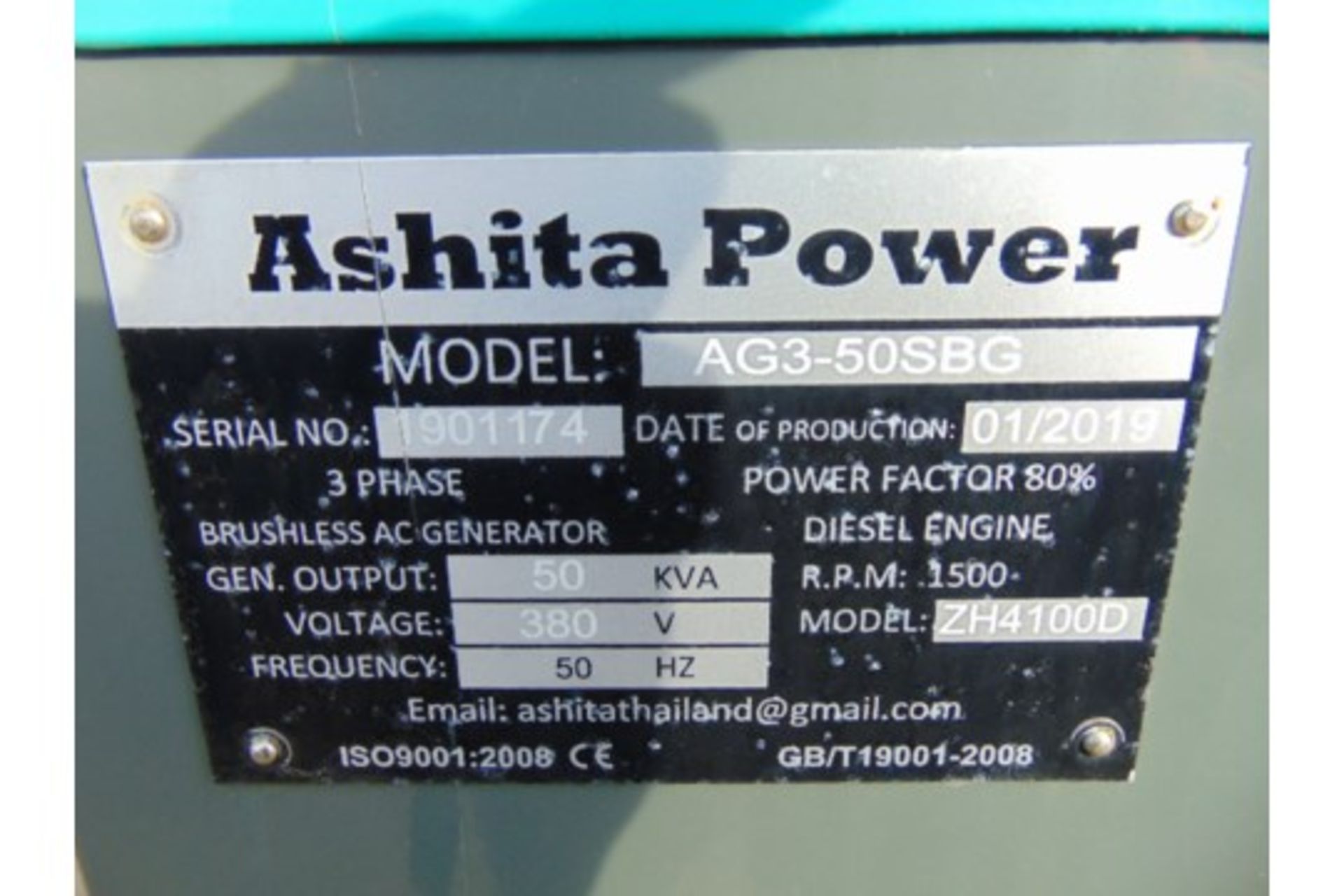 UNISSUED 50 KVA 3 Phase Silent Diesel Generator Set - Image 16 of 16