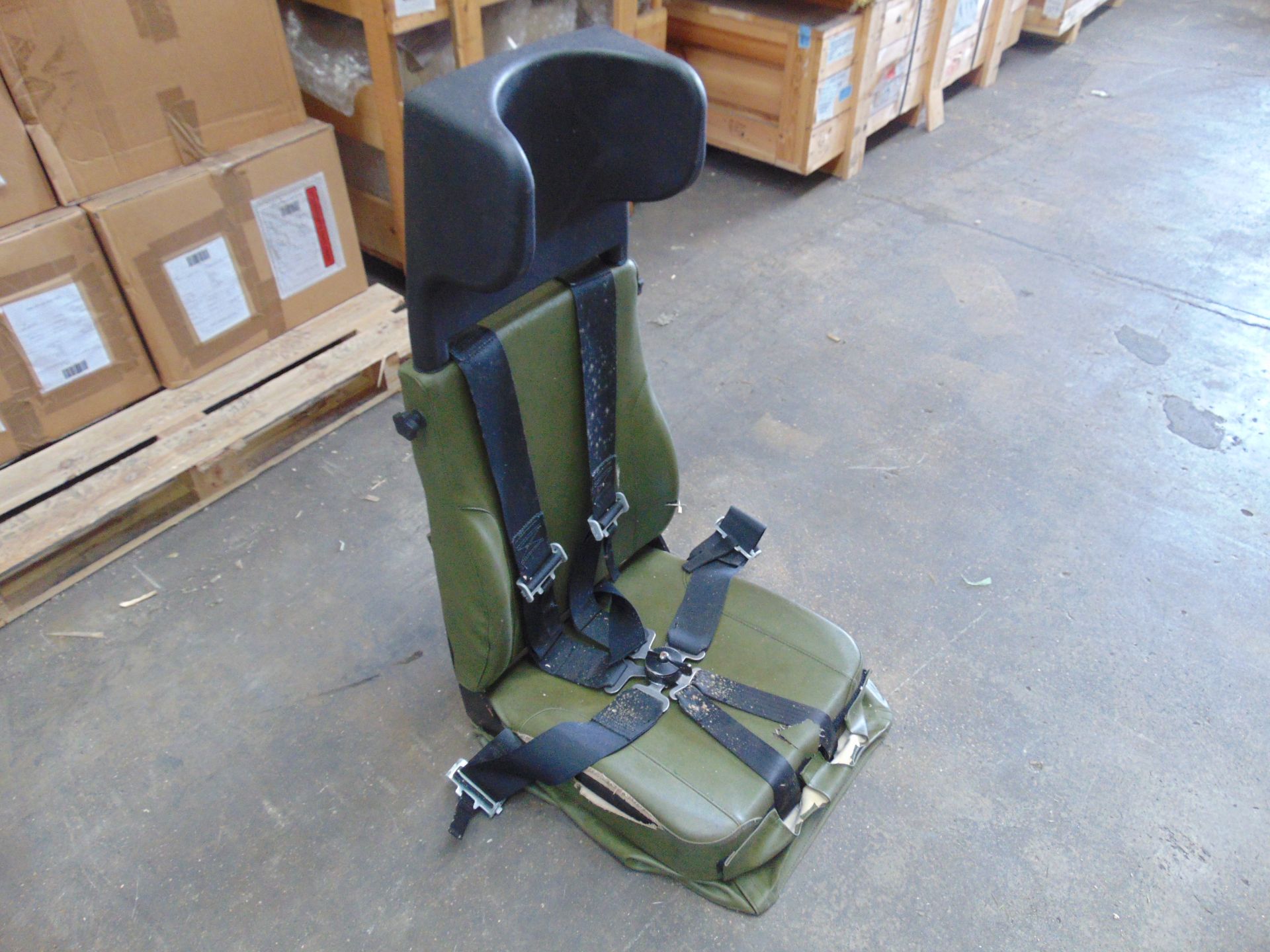 FV Drivers Seat Complete with Neck Support and 5 Point Harness