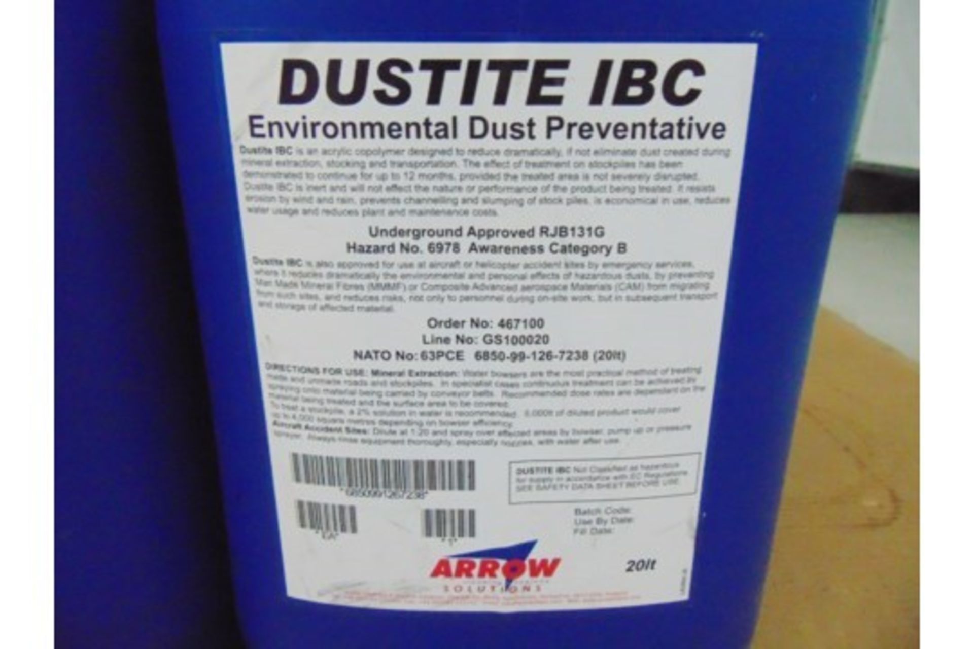 5 x Unissued 20L Tubs of Dustite IBC Environmental Dust Preventative - Image 3 of 3