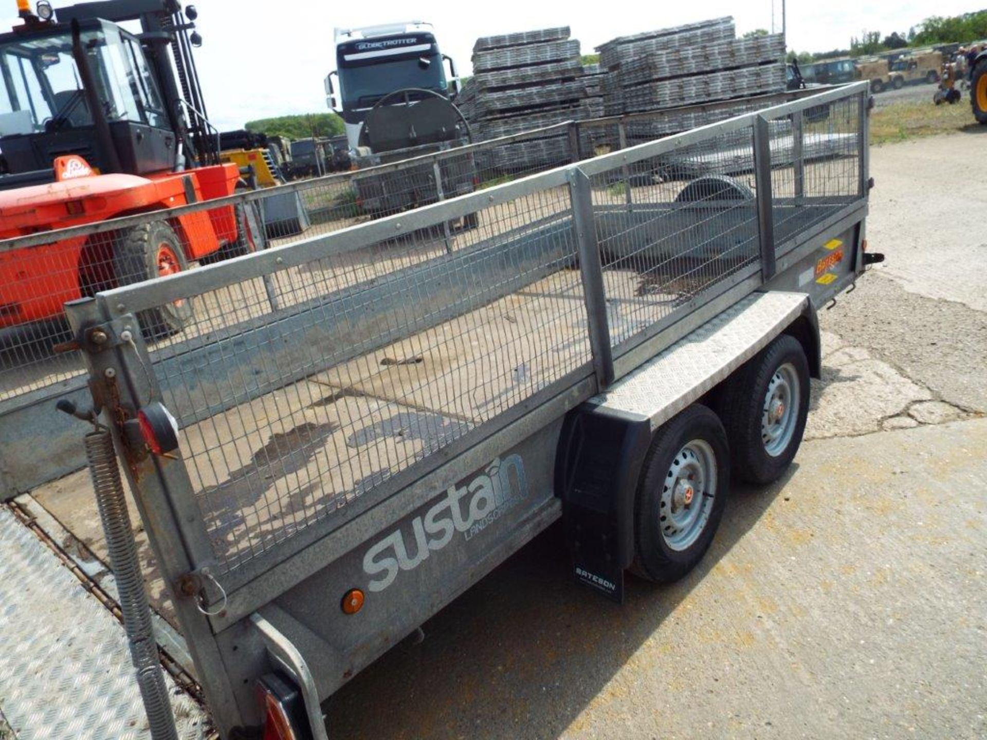 Bateson Twin Axle Trailer with Rear Ramp and Cage Sides - Image 14 of 22