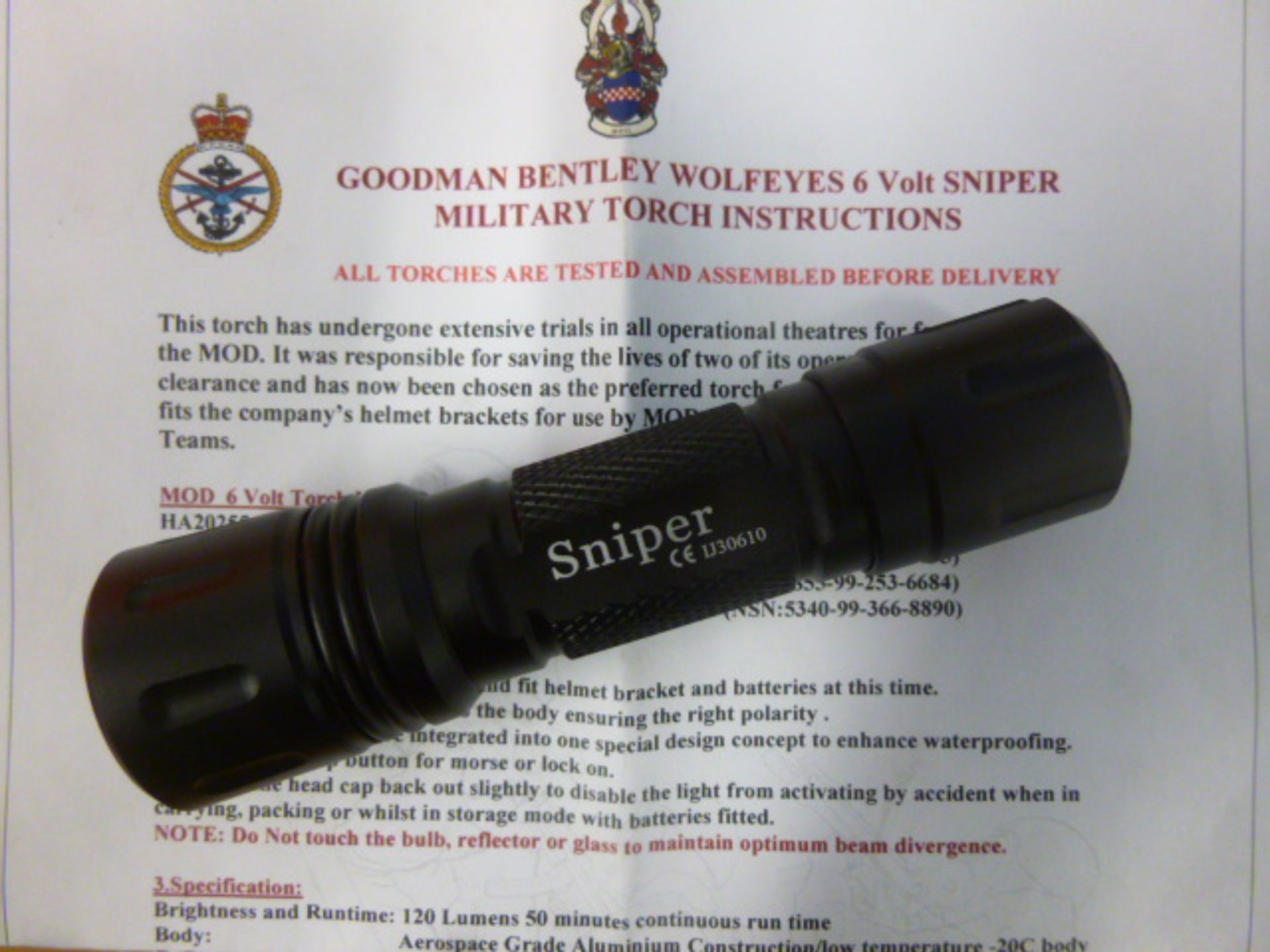 Wolf Eyes Sniper Tactical Flashlight - Image 3 of 7