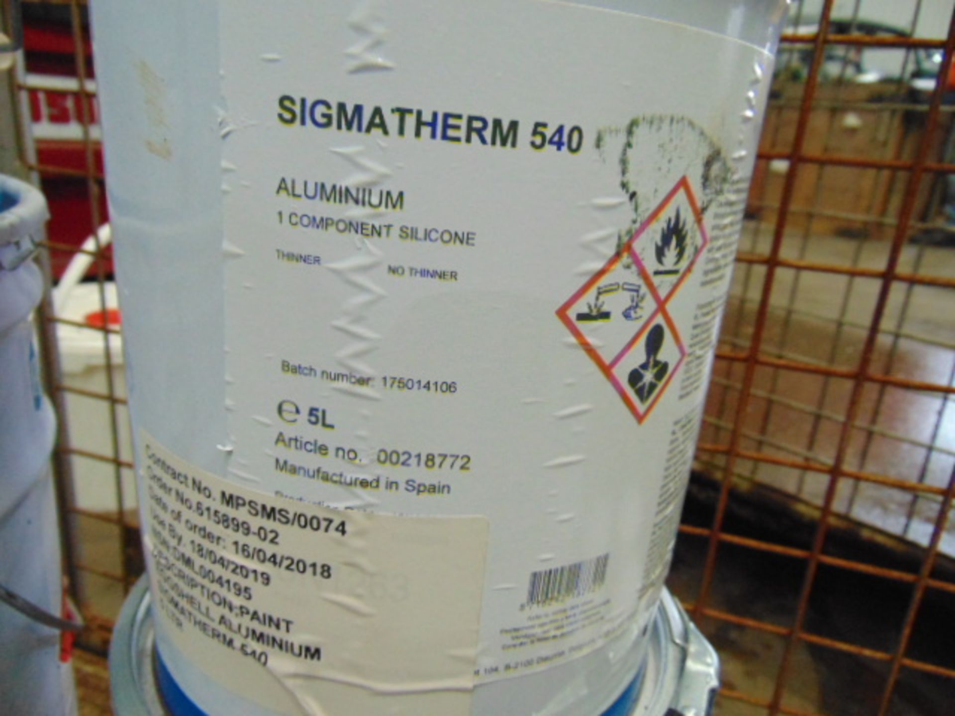 2 x 5 Ltr Cans of Sigmatherm 540 Aluminiun Paint Direct from reserve stores - Bild 2 aus 2