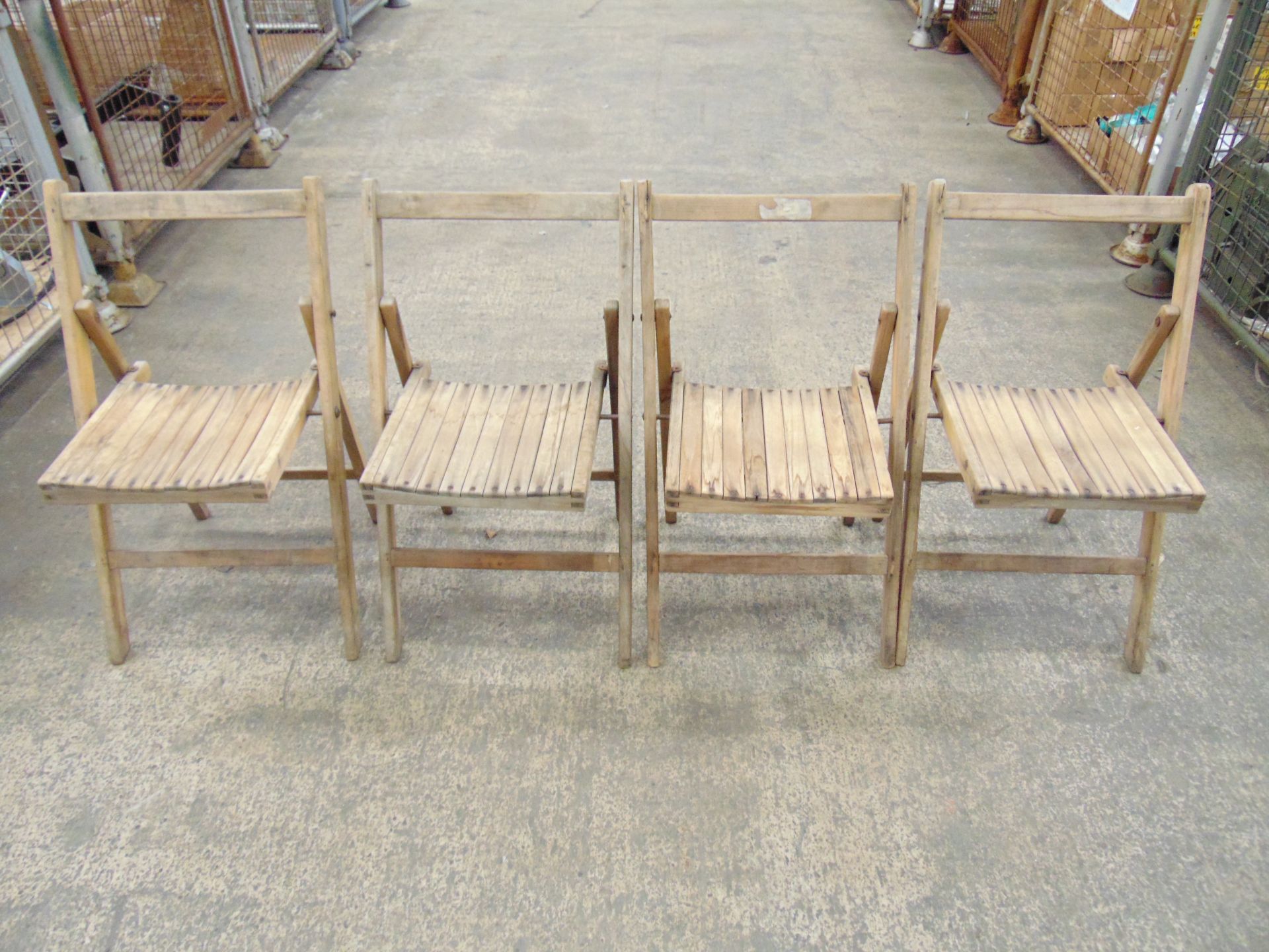 4 x Folding Beech Chairs