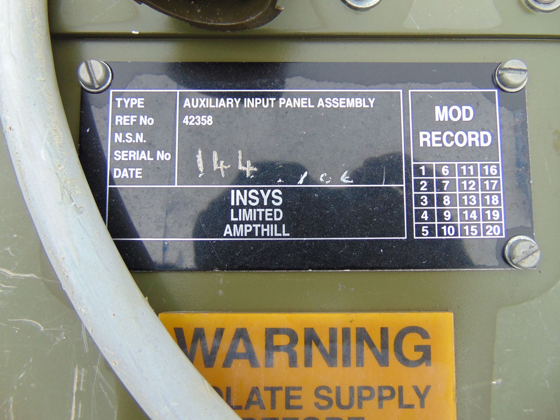Insys Auxiliary Input Panel Assembly - Image 5 of 5