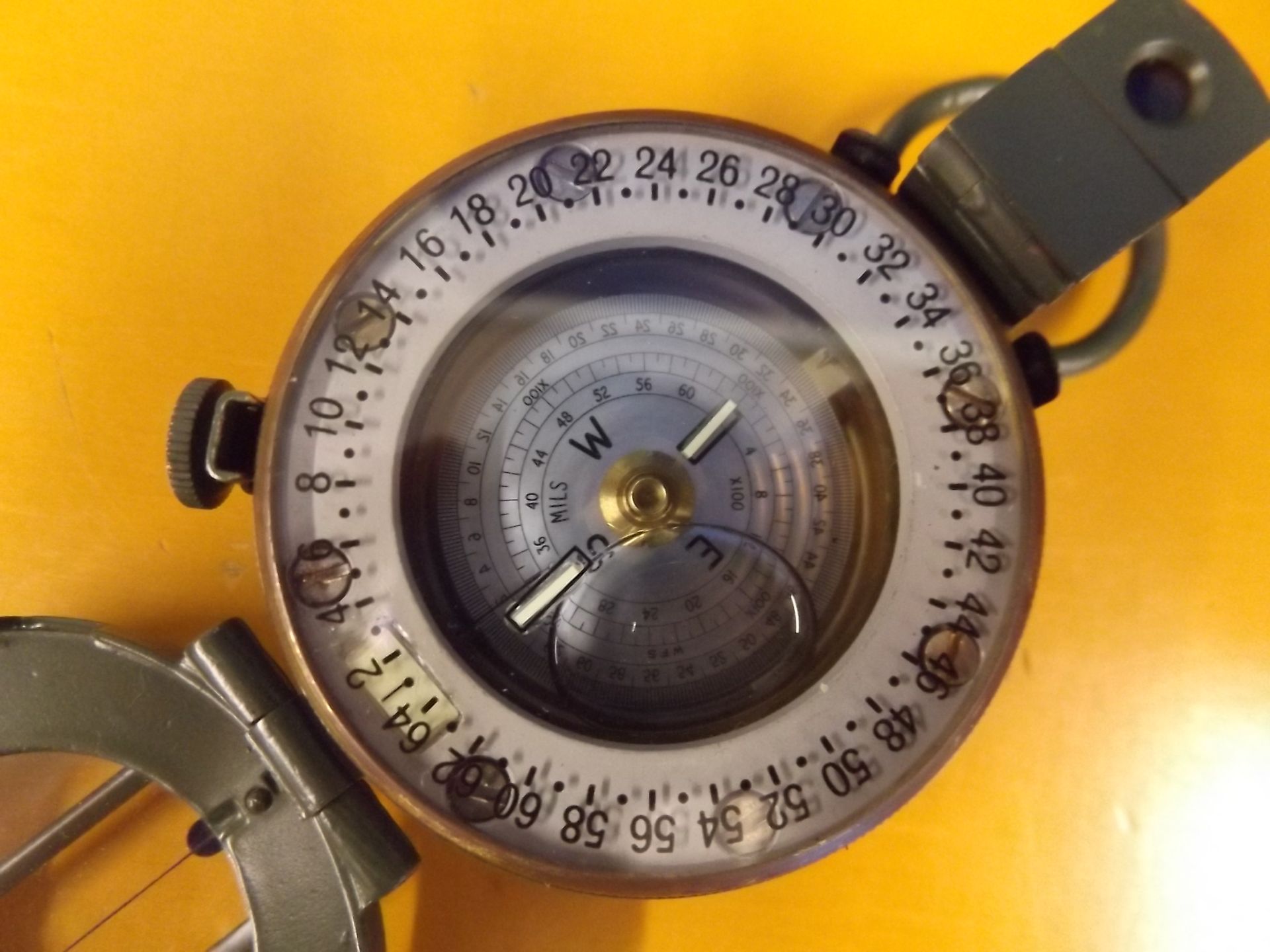 Genuine British Army Stanley Prismatic Marching Compass complete with webbing pouch - Image 4 of 7