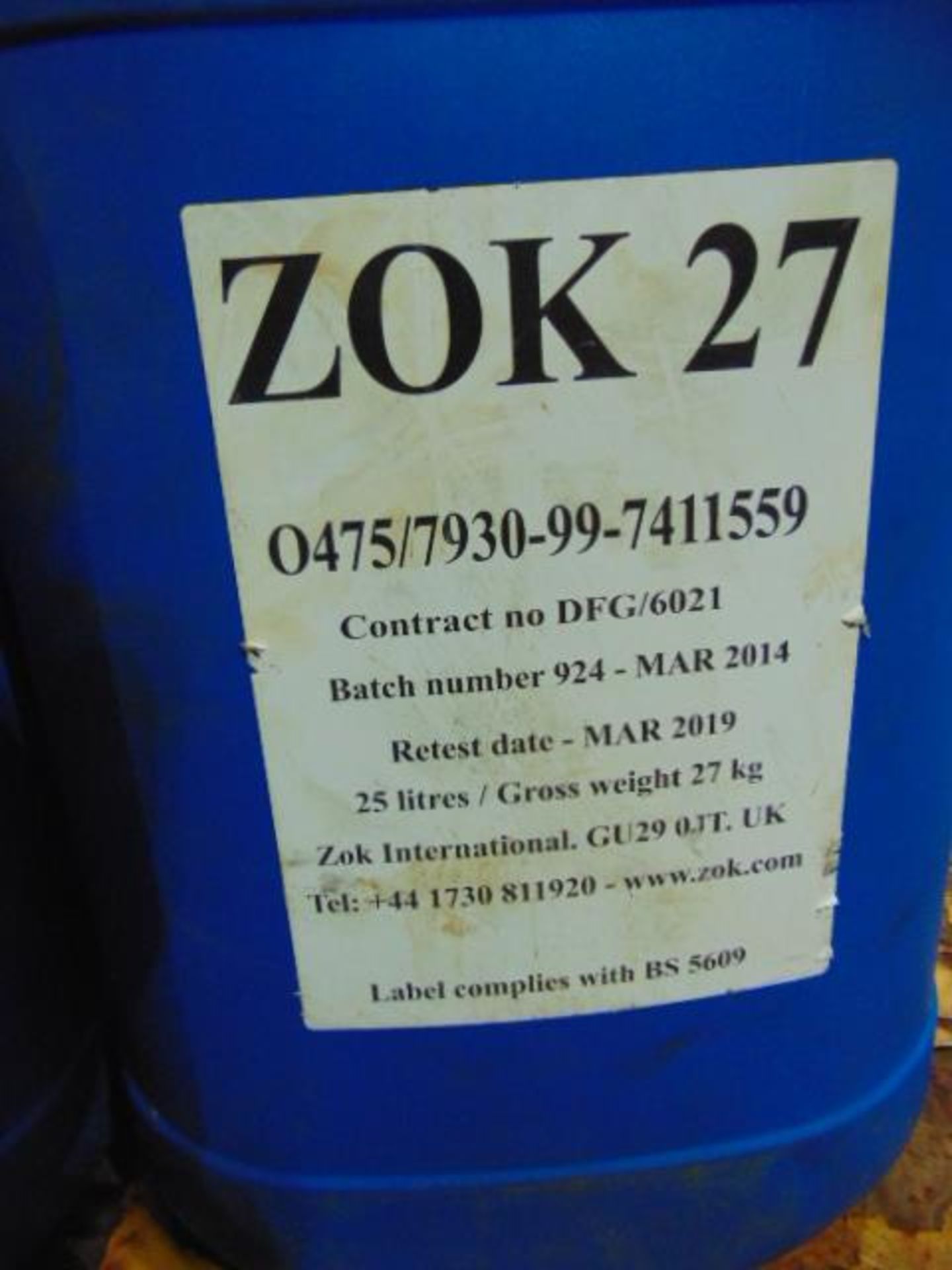 10 x 25 Ltr Zok-27 Corrosion Inhibitor Oil Unissued Direct from Reserve Stores