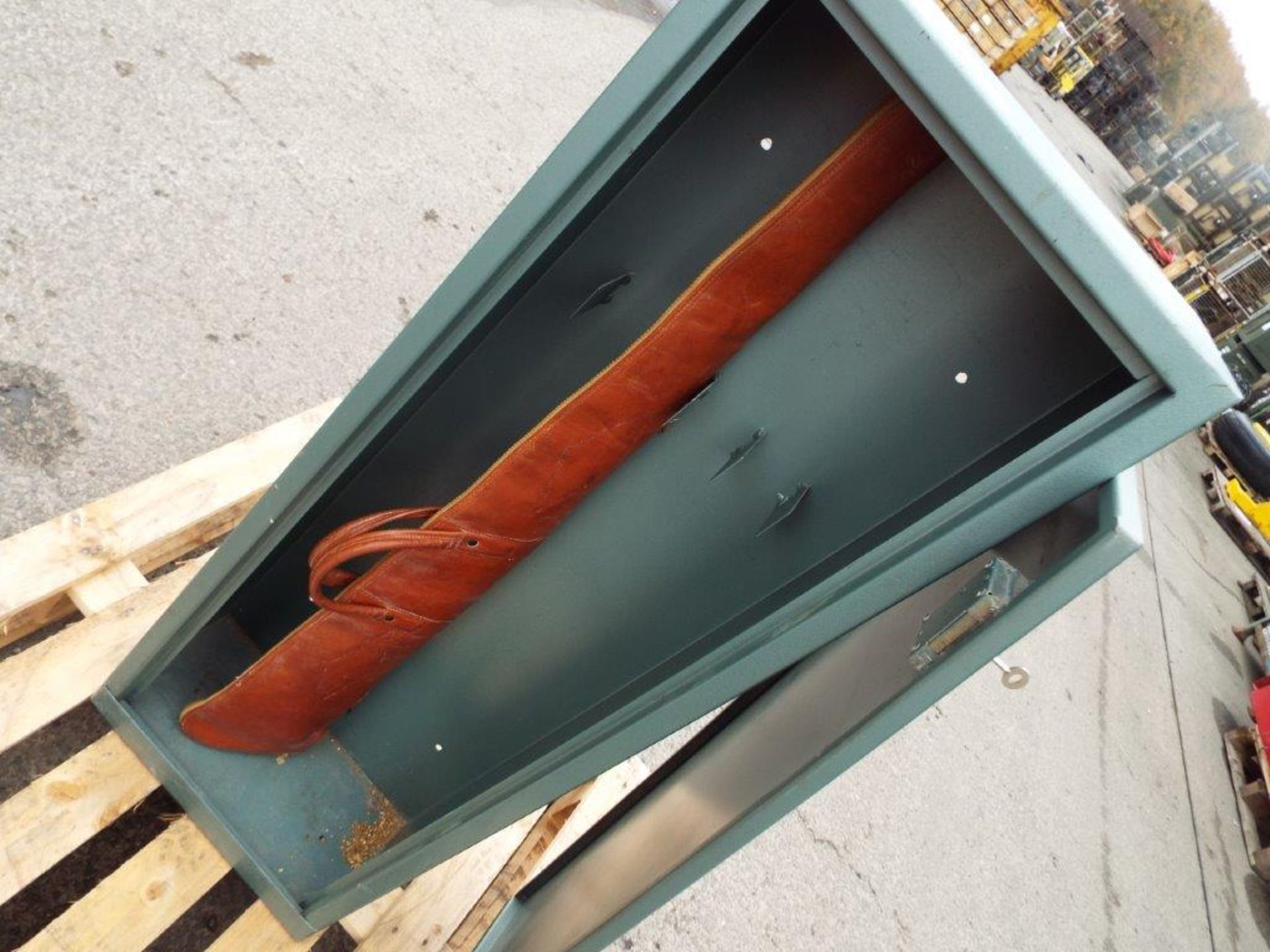 Dual Lock Gun Cabinet with Fleece Lined Leather Slip - Image 2 of 8