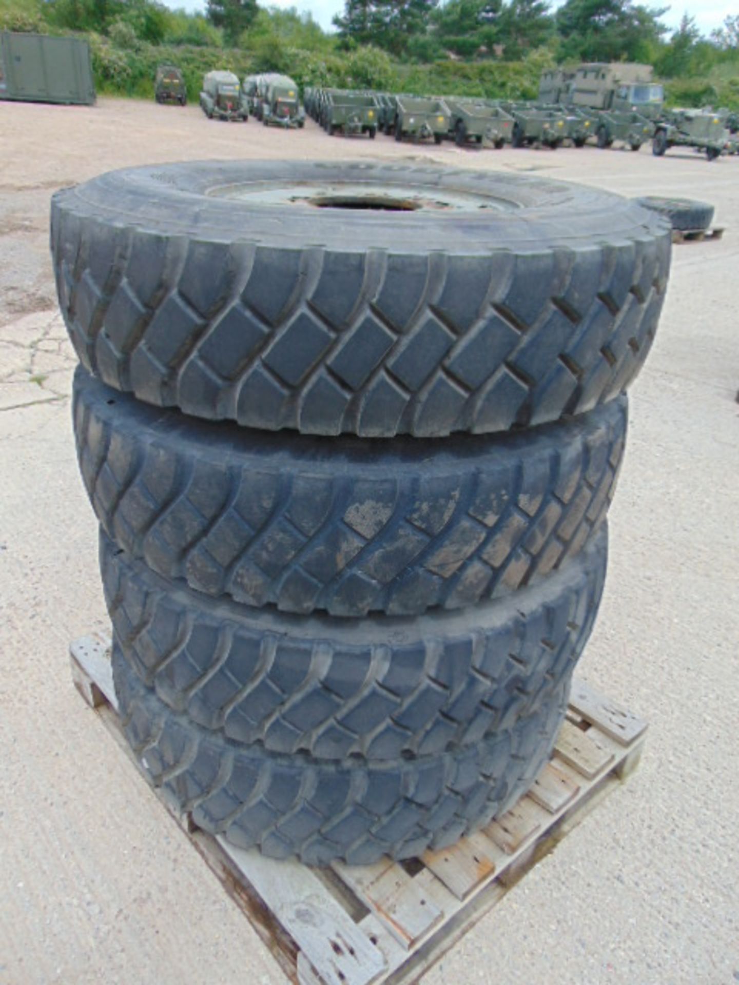 4 x Goodyear G388 12.00 R20 Tyres complete with 8 Stud Rims