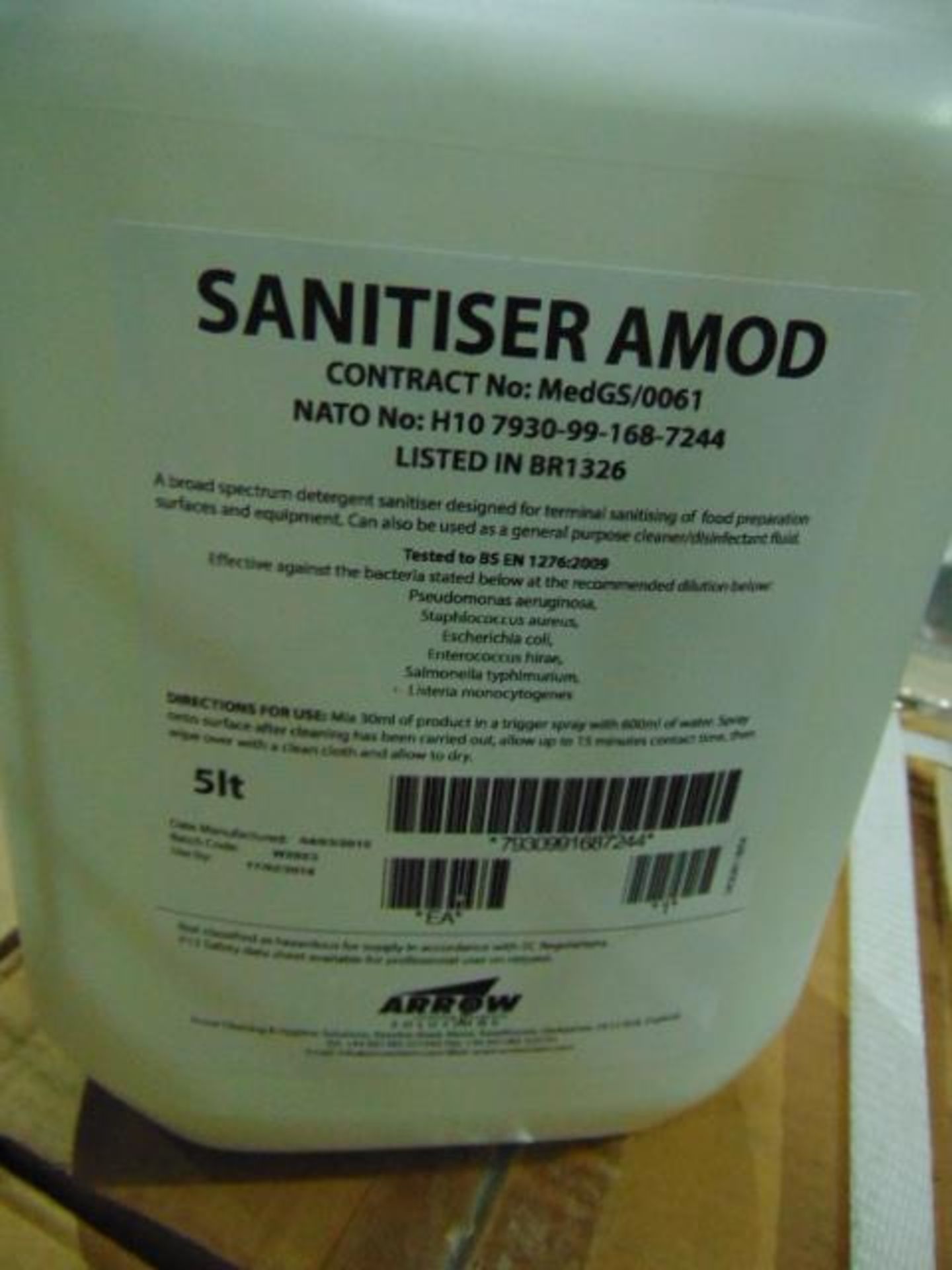 17 Boxes ( x 68 ) of 5Ltr Sanitiser AMOD - Image 3 of 3