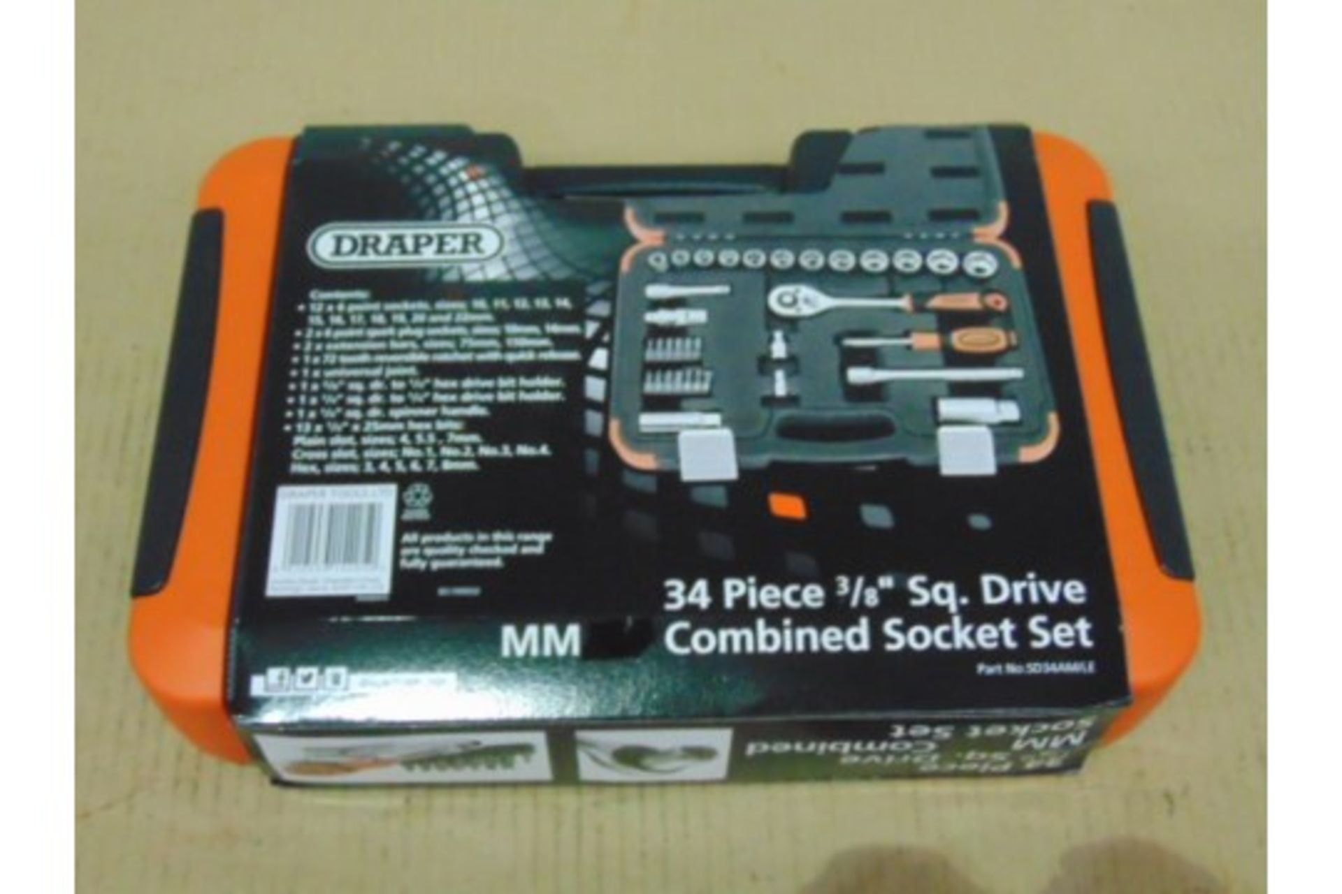 Unissued Draper 34pc 3/8" Combined Socket Set - Image 7 of 8