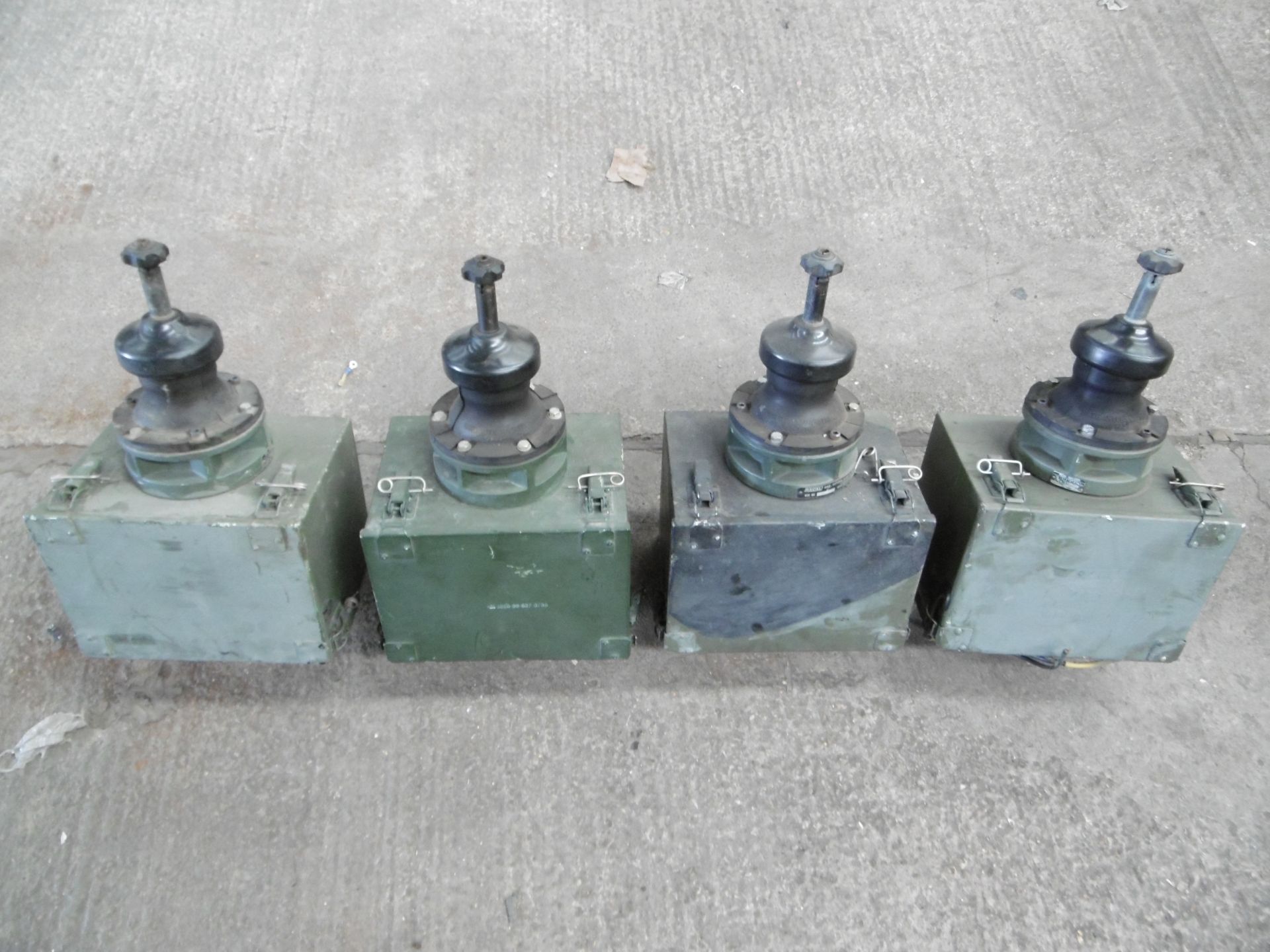 4 x Land Rover Wing Antenna Boxes ATU Boxes Complete with Aerial Bases and Tuaam's