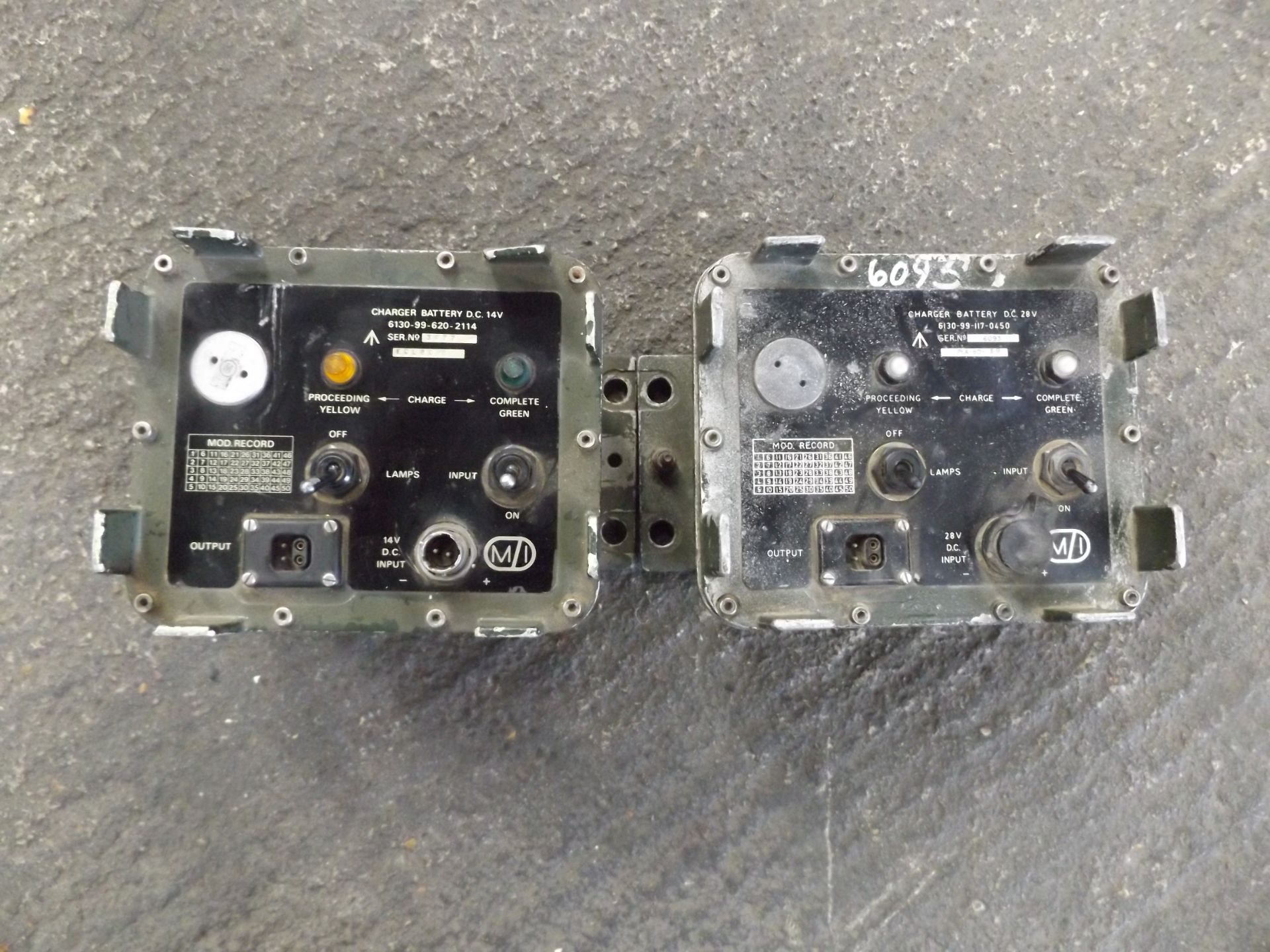 2 x Clansman D.C. 28V Battery Chargers