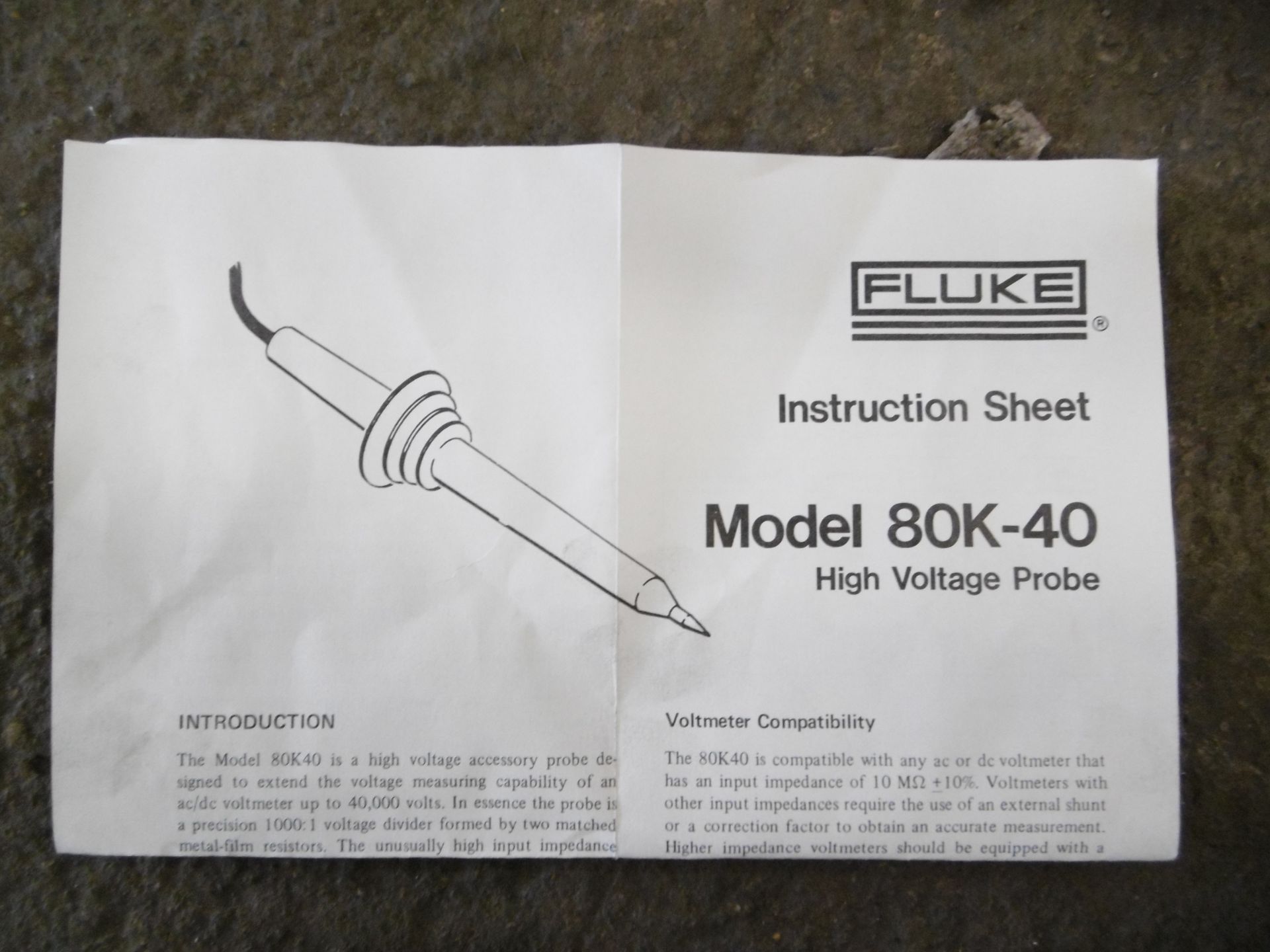 Fluke 80K-40 High Voltage Probe - Image 3 of 4