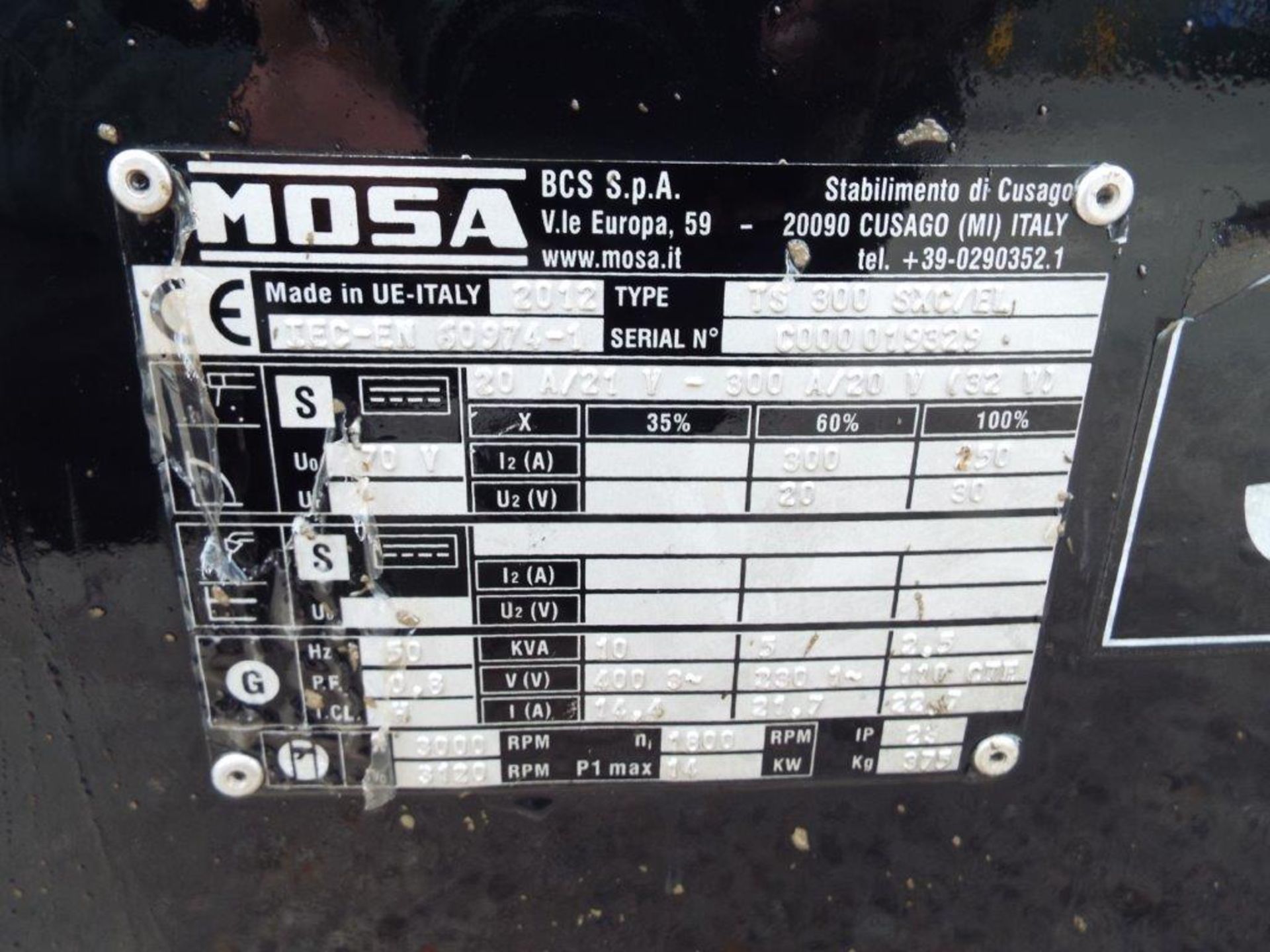 2012 Mosa T300SXC Diesel Welder Generator - Image 17 of 19