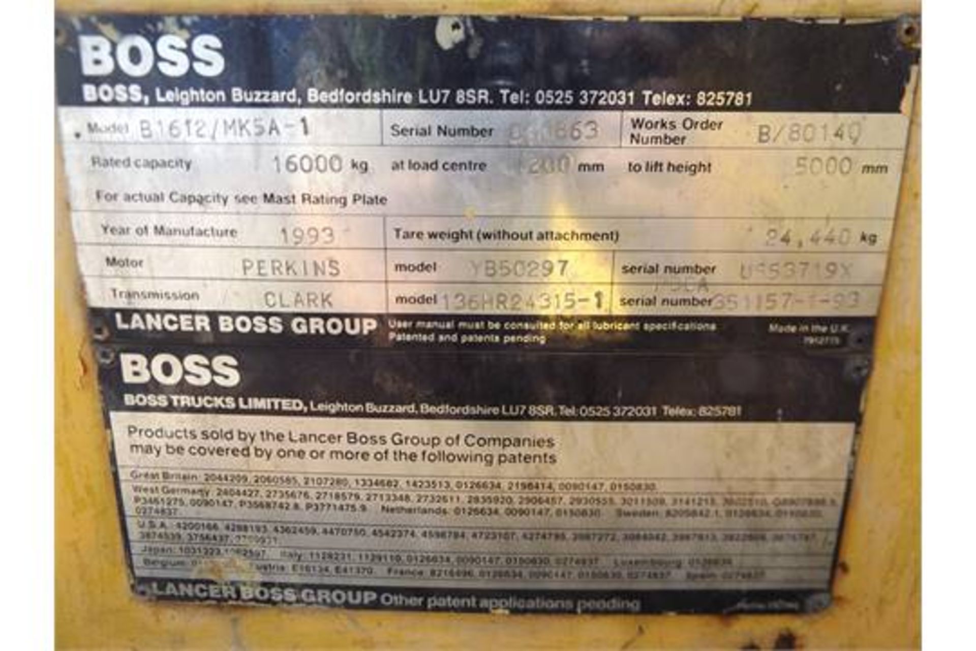 Boss LB1612 15 tonne Counter Balance Diesel Forklift - Image 16 of 17