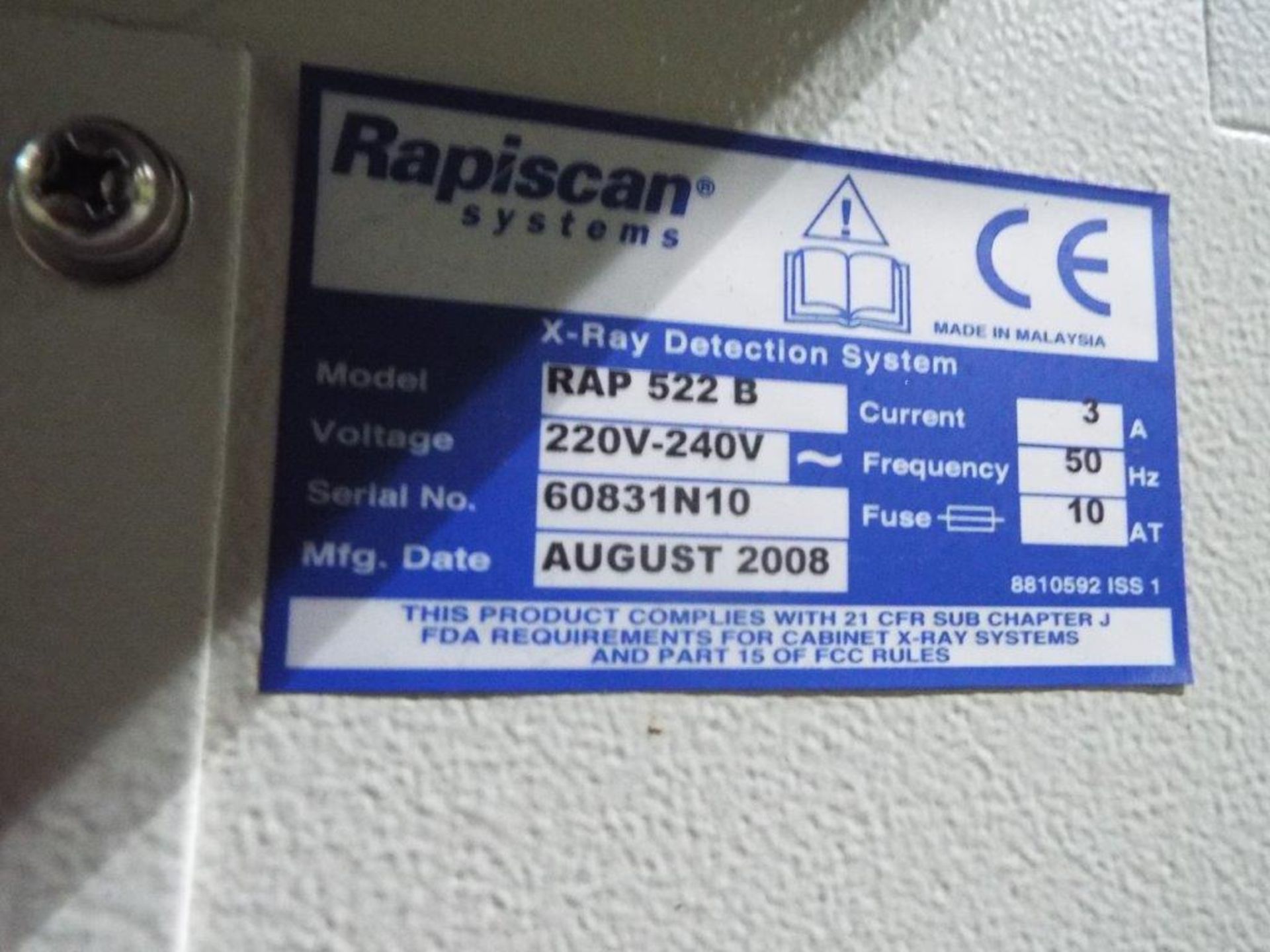 Rapiscan 522 B Security X-Ray System - Image 13 of 24