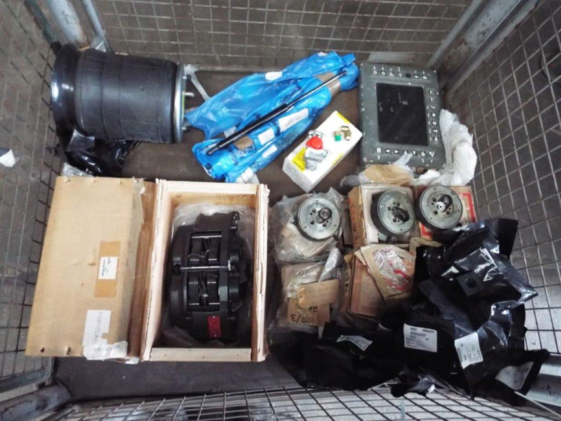 Mixed Stillage of FV432, CVRT, Mastiff, Supacat etc Parts inc Calipers, Air Spring, Display etc