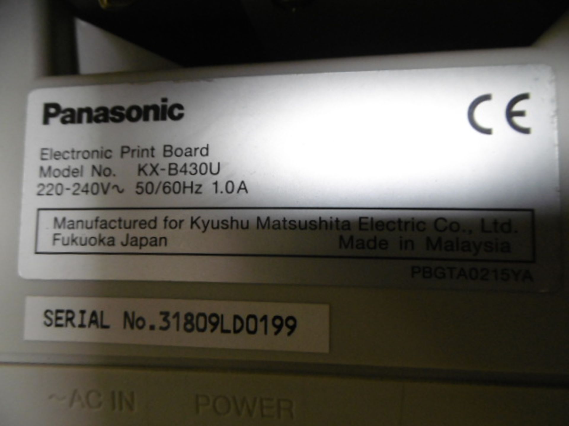 Panasonic KX-B430 Four-Screen Electronic Print Board - Image 5 of 5