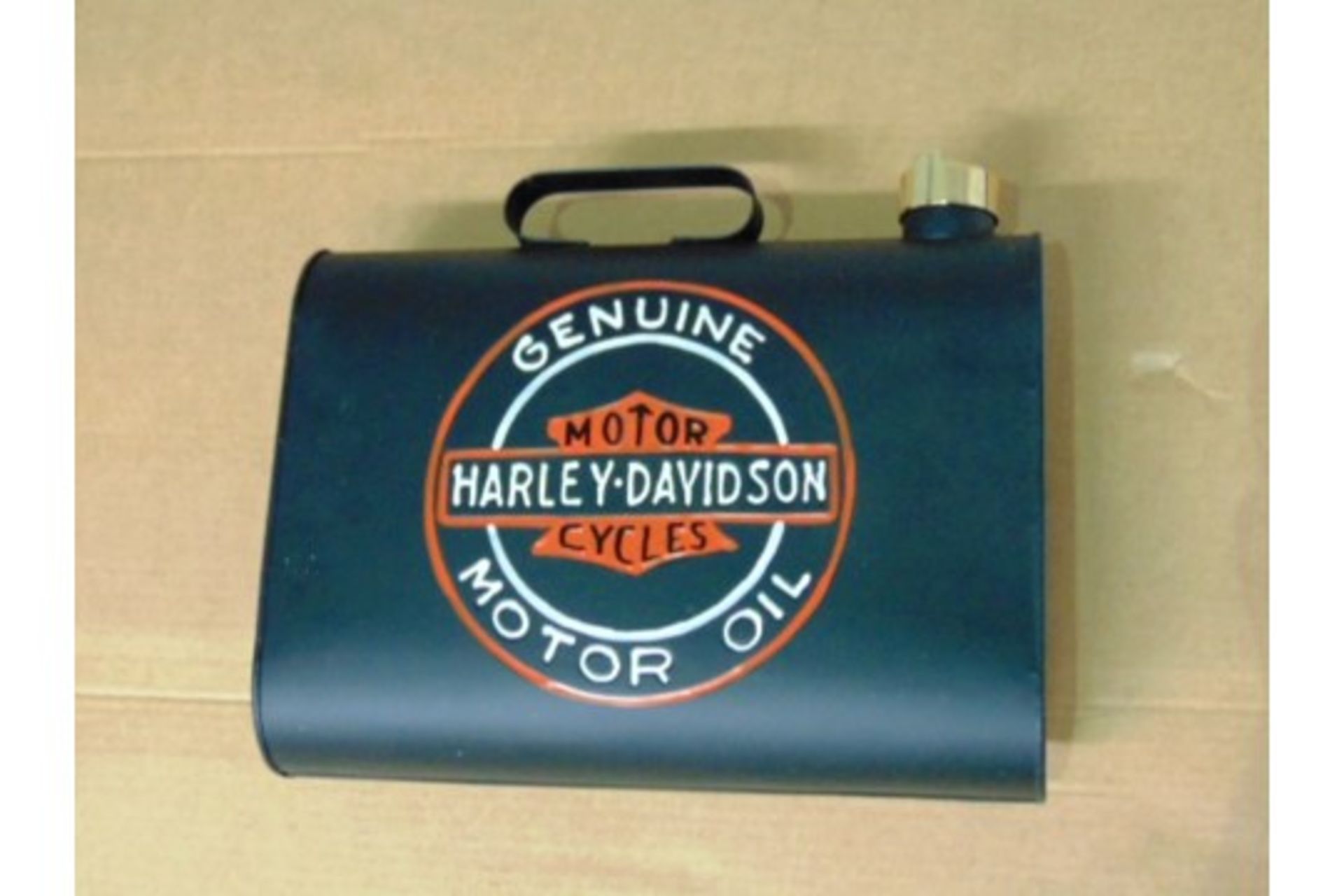 Reproduction Harley Davidson Branded Slimline Oil Can
