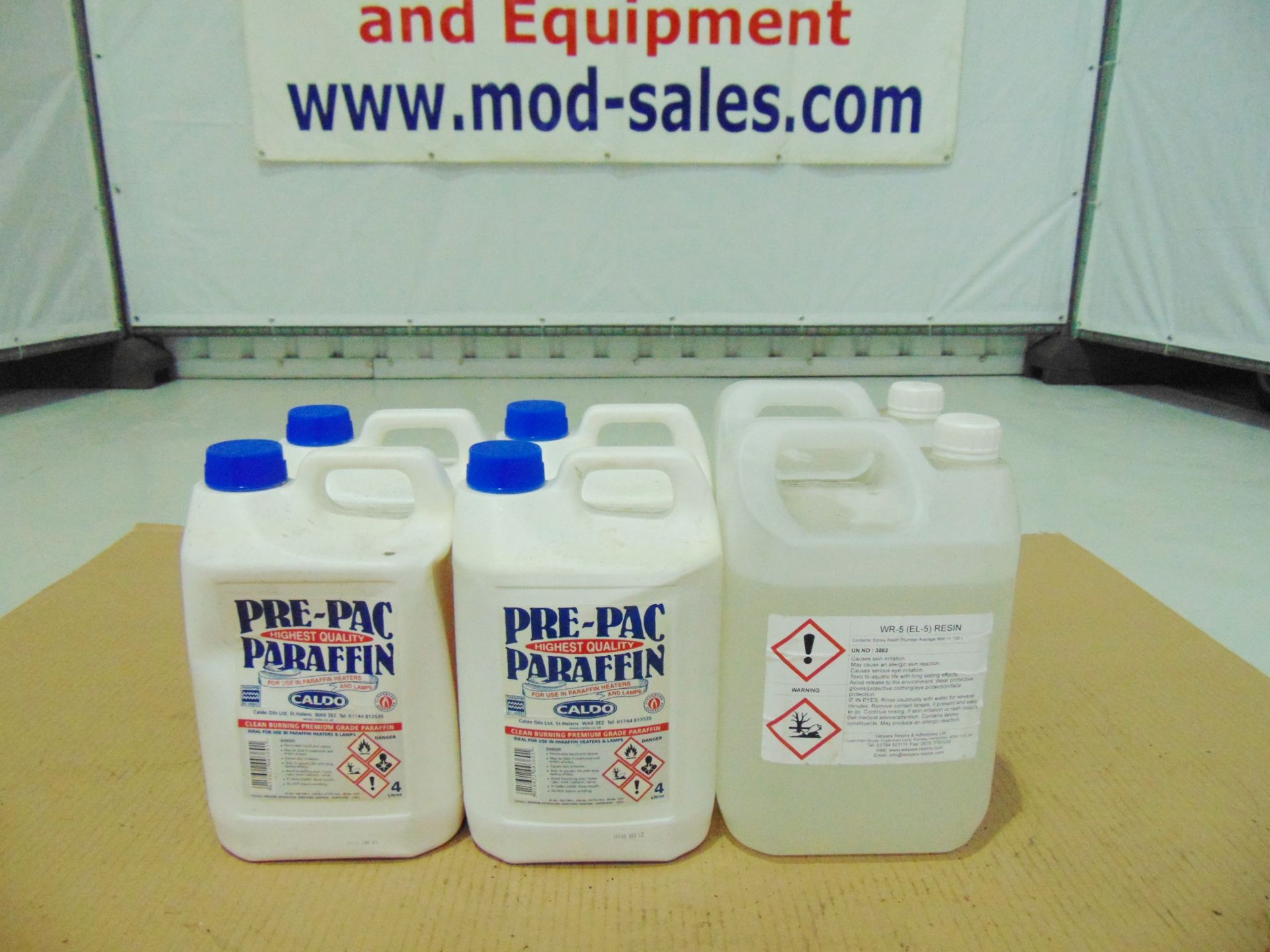 4 x Unissued 4L Caldo Pre Pac Paraffin & 2 x WR-5 (EL-5) Epoxy Resin