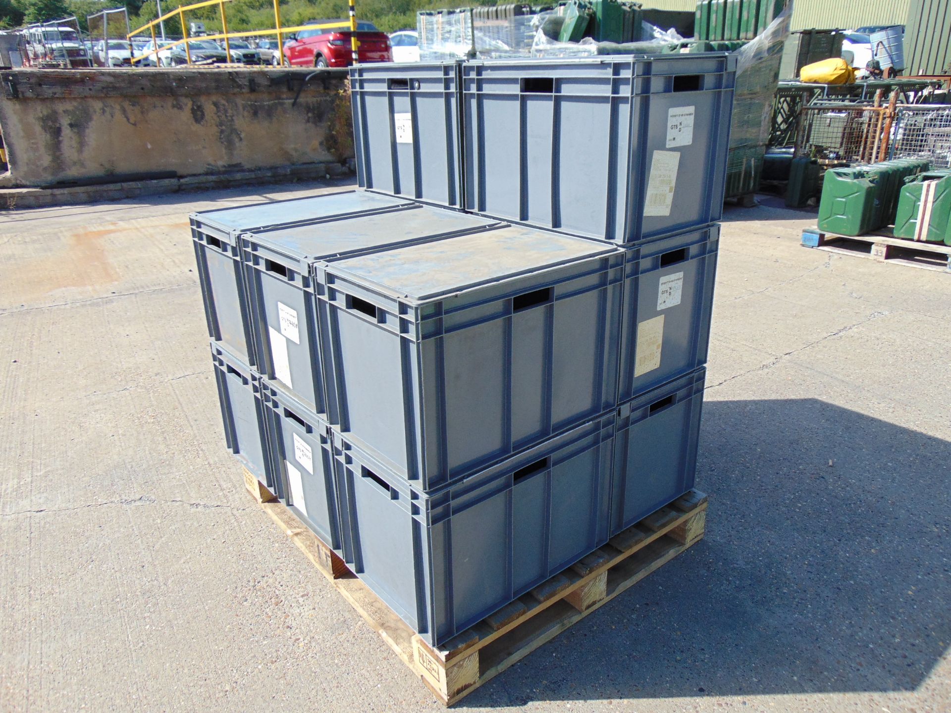 12 x Standard MoD Stackable Storage Boxes c/w Lids - Image 2 of 8