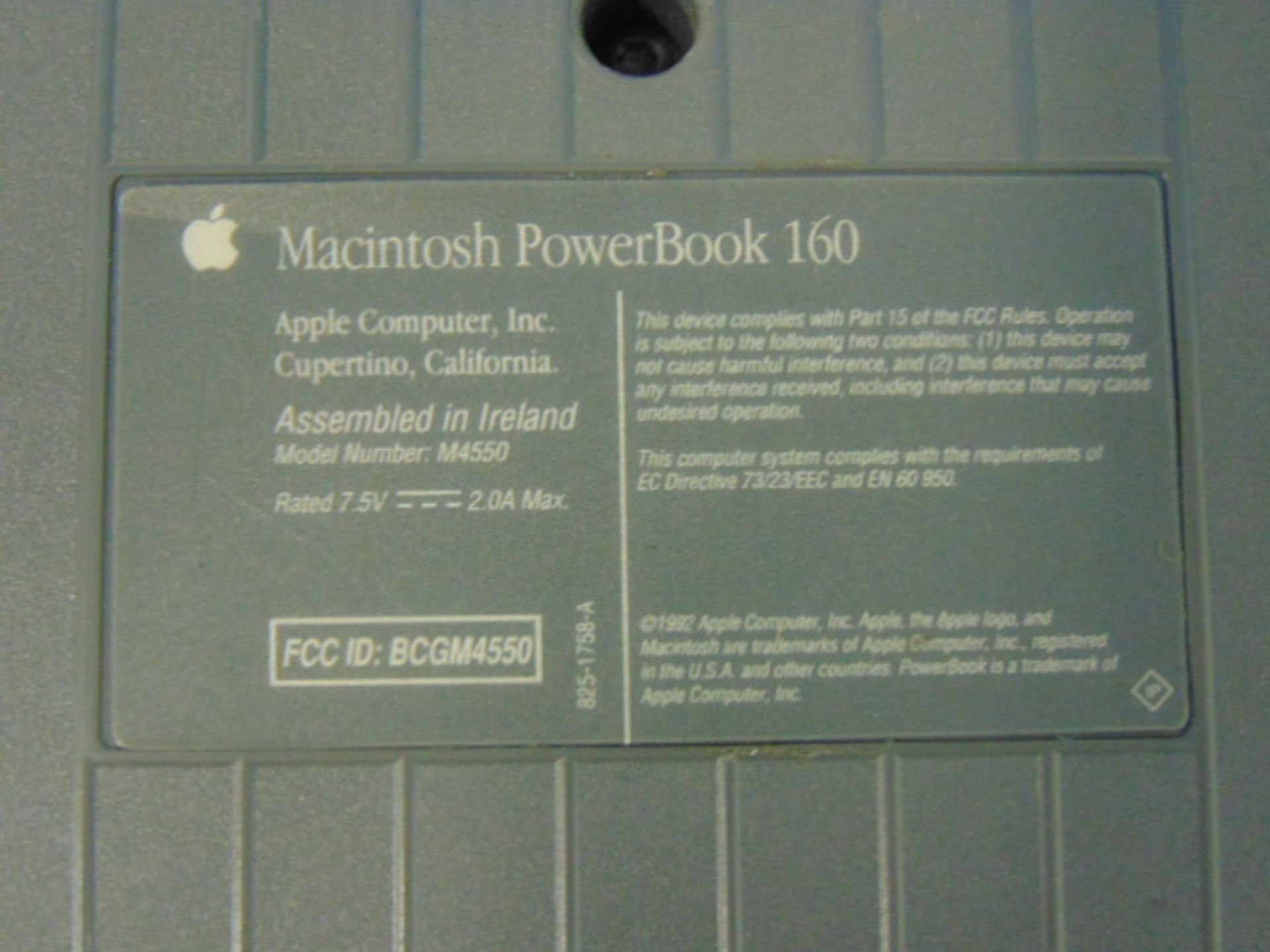 Rare Vintage Apple Macintosh Powerbook 160 M4550 - Image 7 of 8