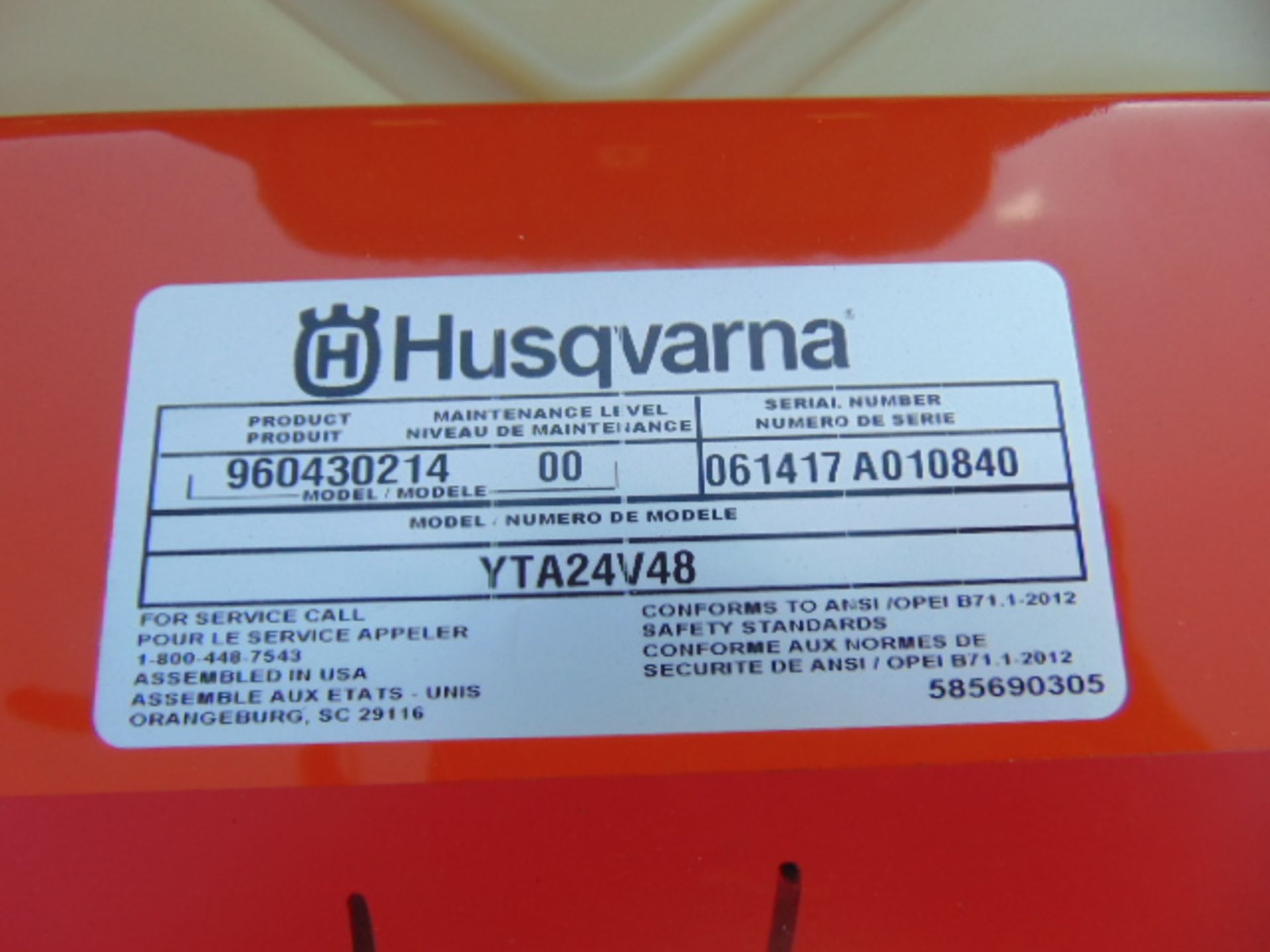 New Unused Husqvarna YTA24V48 24-HP V-twin Automatic 48-in Ride On Lawn Tractor - Bild 24 aus 25