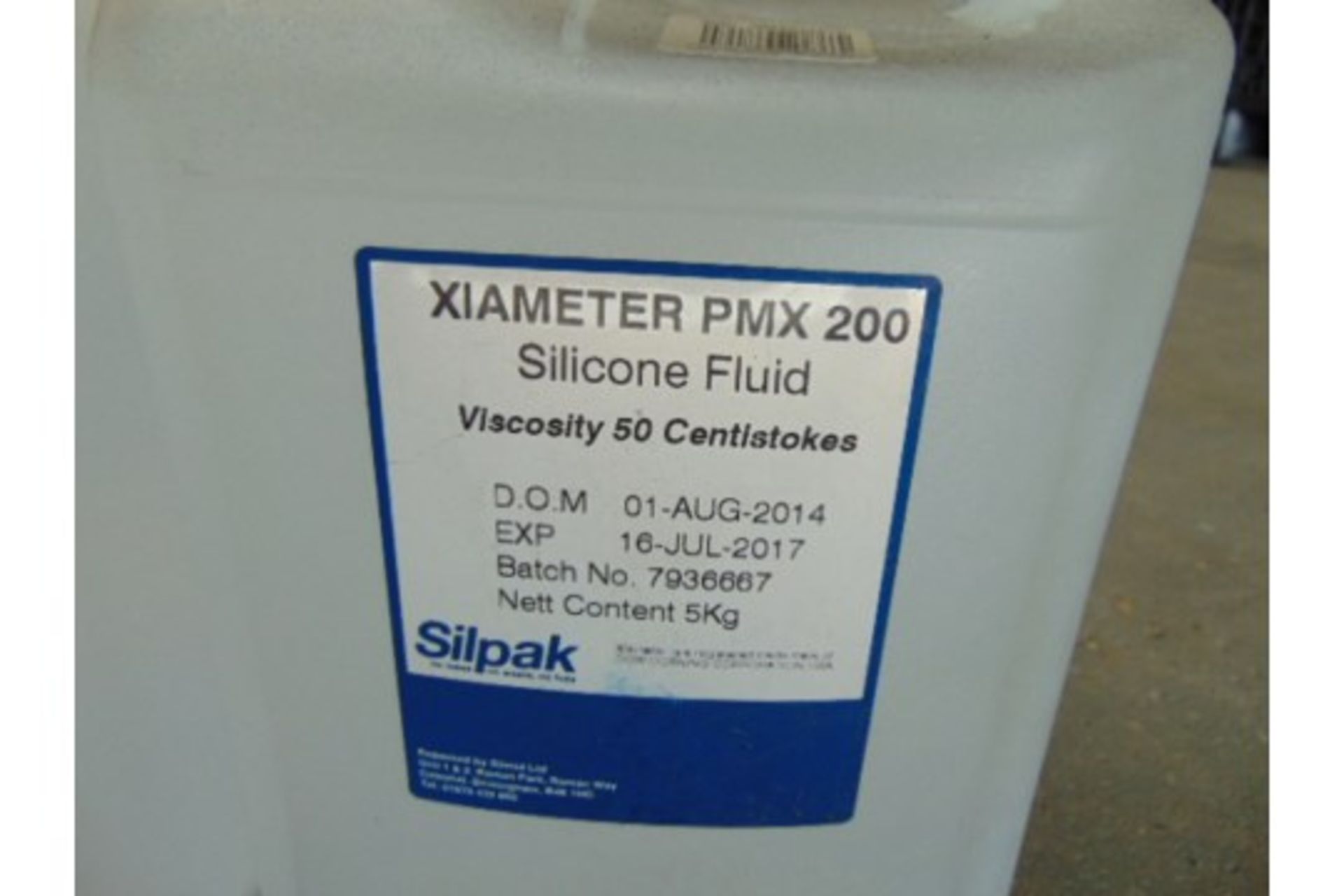 4 x Unissued 5Kg Bottles of Xiameter PMX 200 Commercial Grade Silicone Fluid - Image 3 of 3