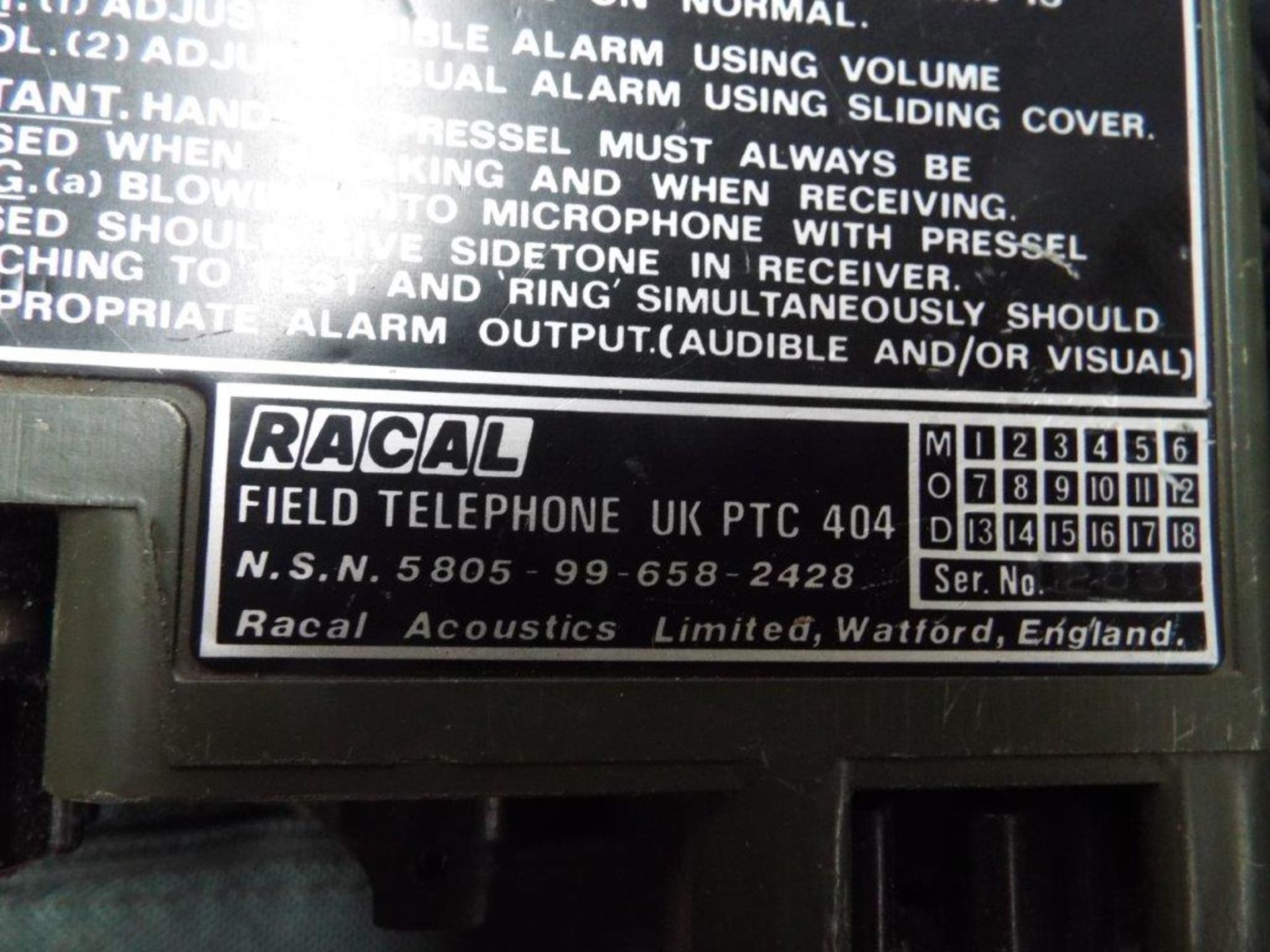2 x Racal PTC404 Field Telephones - Image 4 of 7