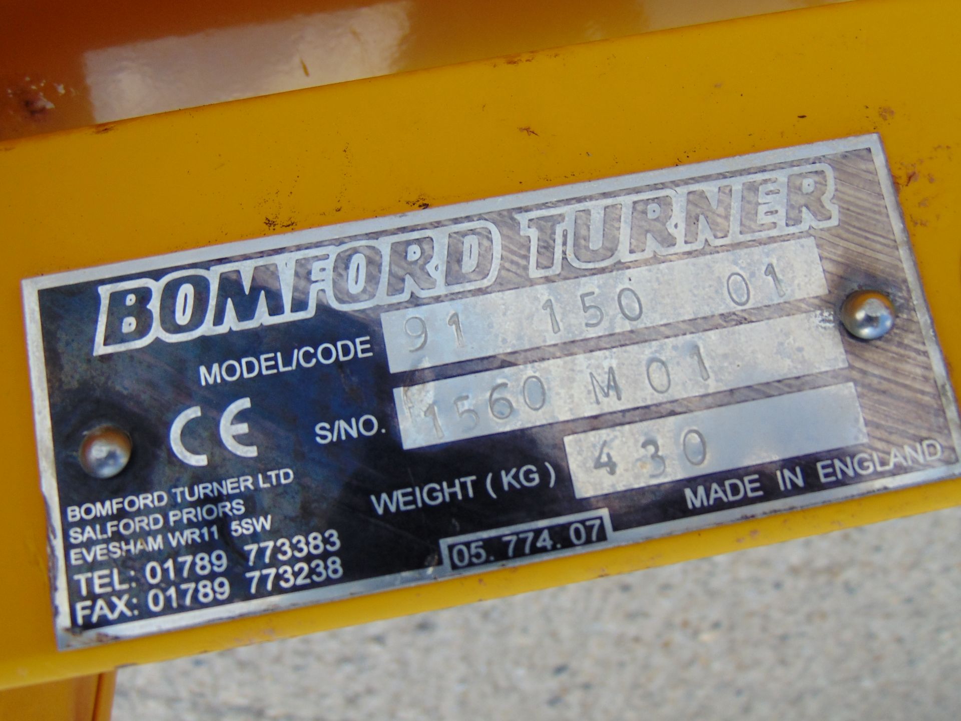 Bomford Bandit B1500 Trailed PTO driven Flail Mower Council Owned - Image 6 of 10