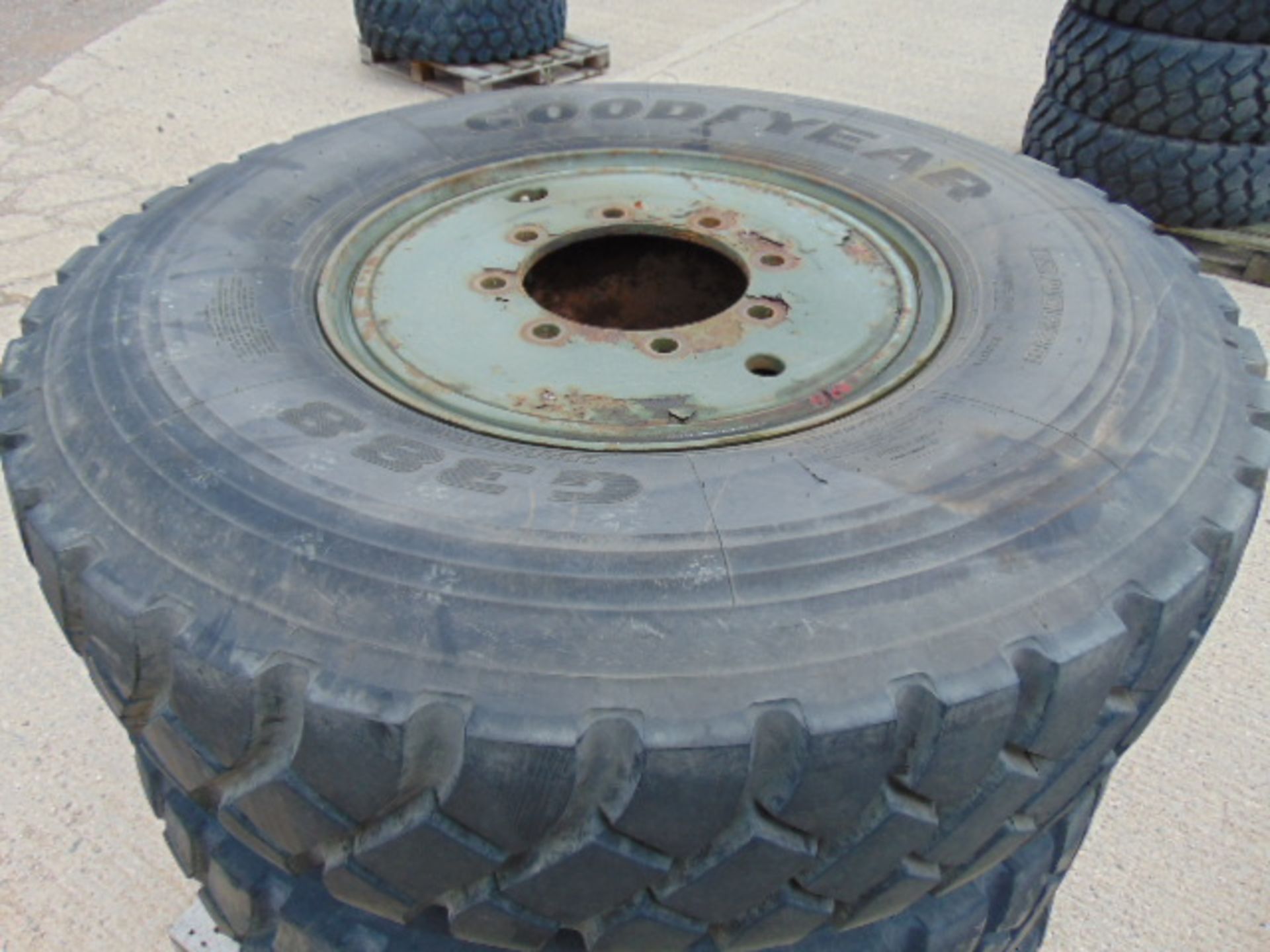 4 x Goodyear G388 12.00 R20 Tyres complete with 8 Stud Rims - Image 2 of 10